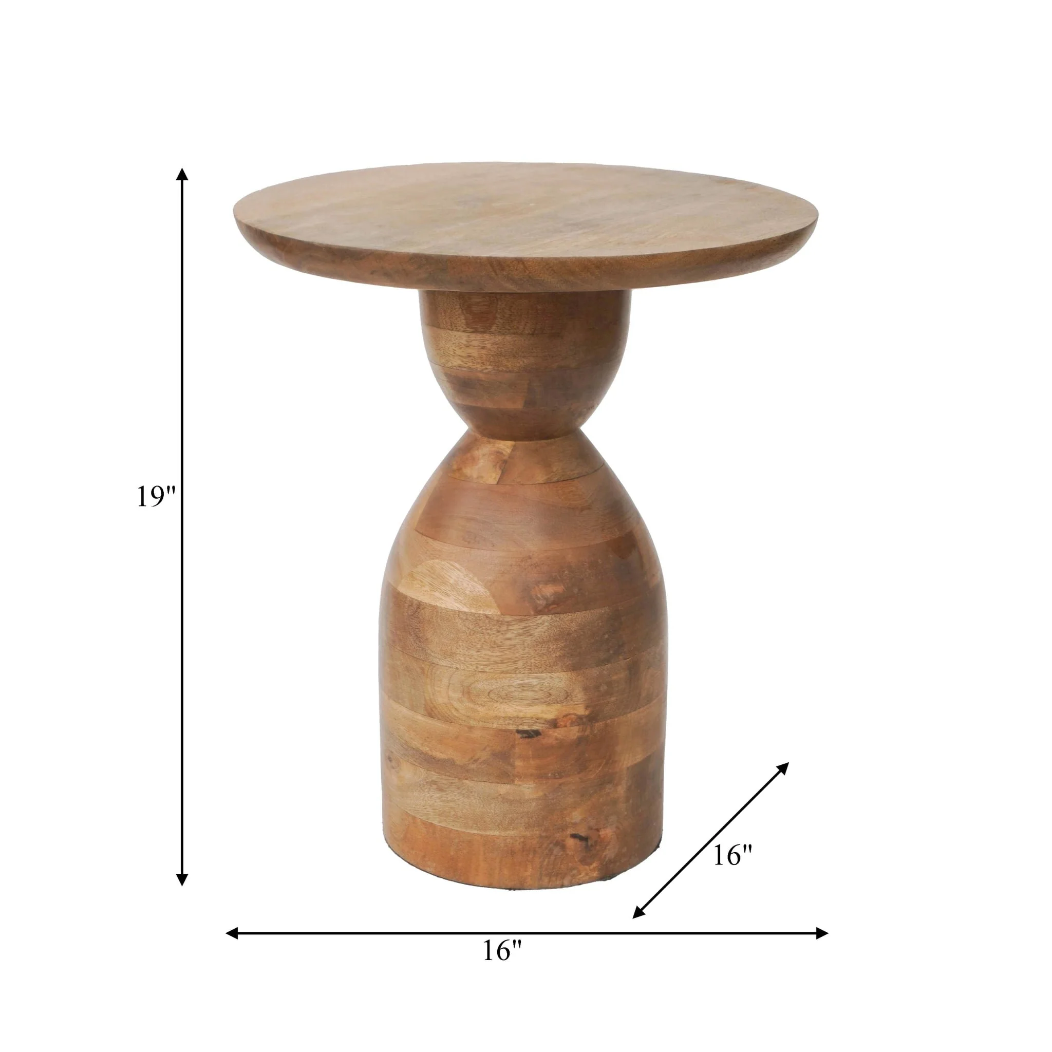 Wood, 16"dx19"h Simple Side Table, Natural Kd - Image 8