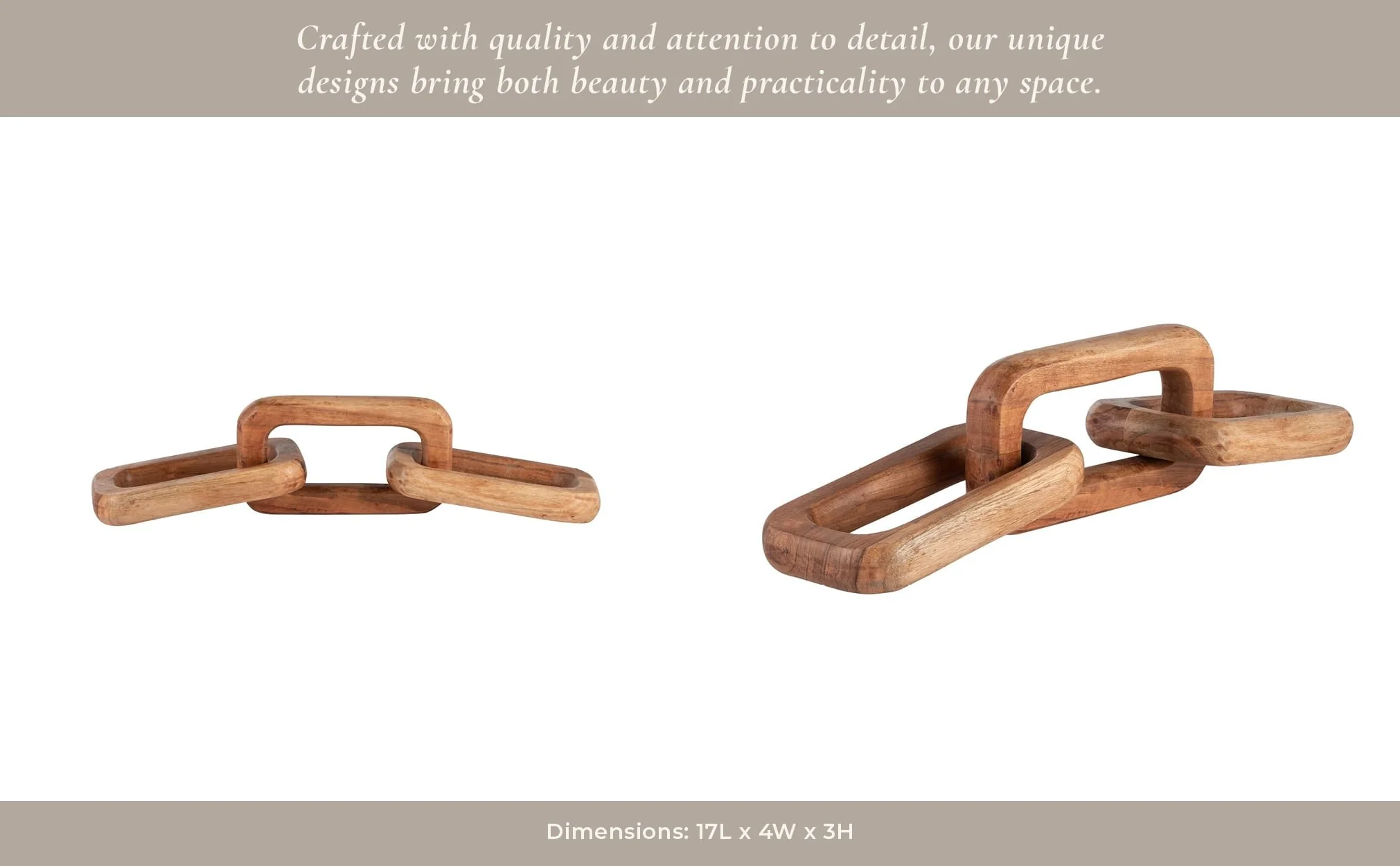 Wood,17", Triple Link Chain,brown - Image 12