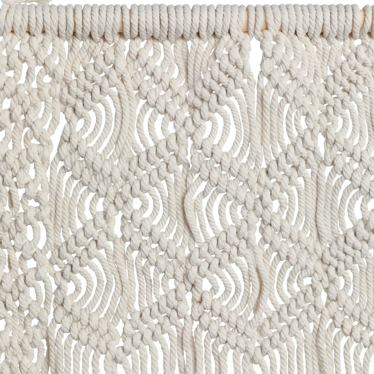 Wood, 18" Macrame Wall Shelf, Ivory - Image 4