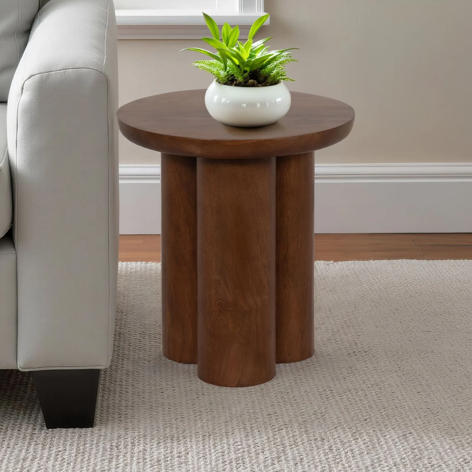 Wood, 18" Scandinavian Side Table, Brown - Image 11