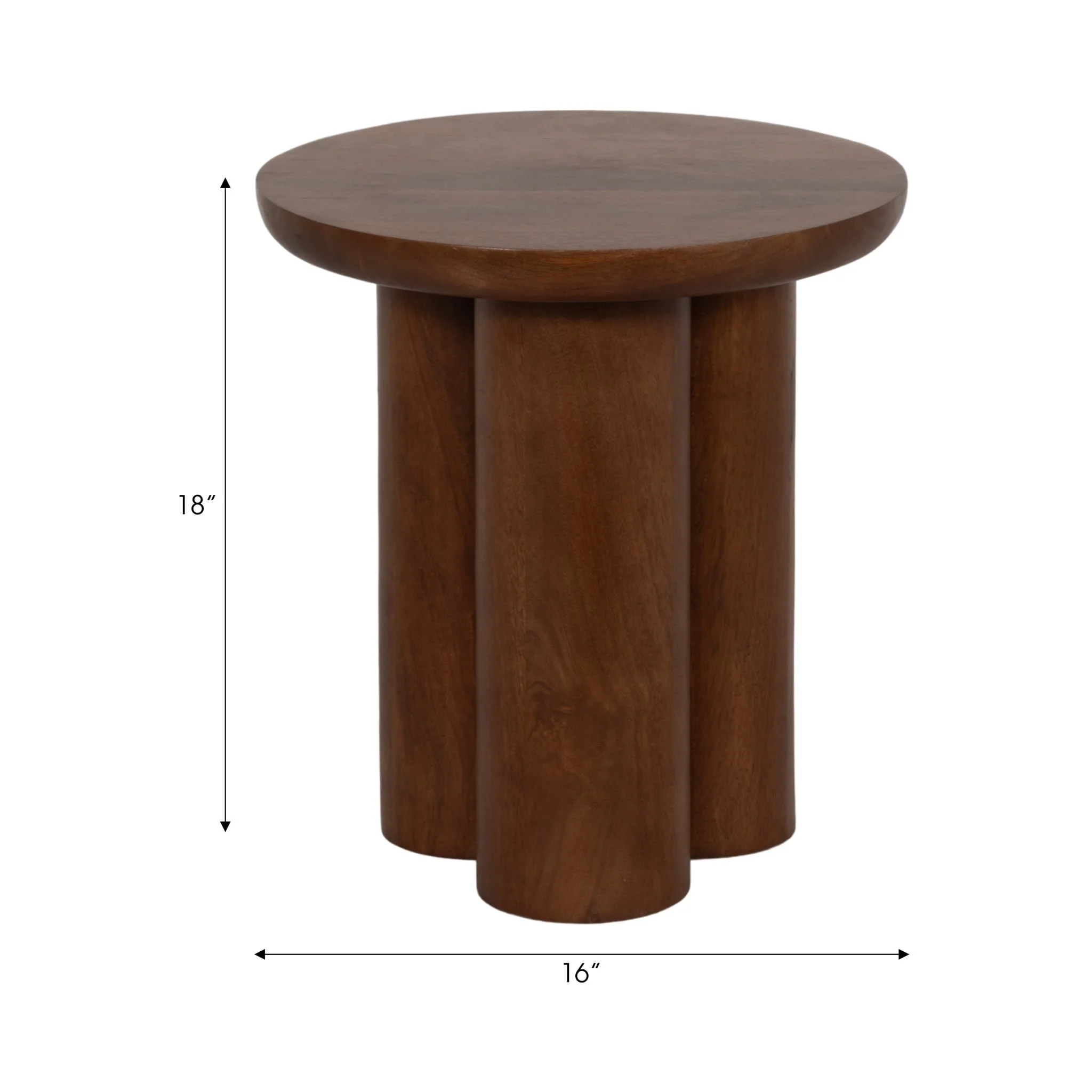 Wood, 18" Scandinavian Side Table, Brown - Image 7