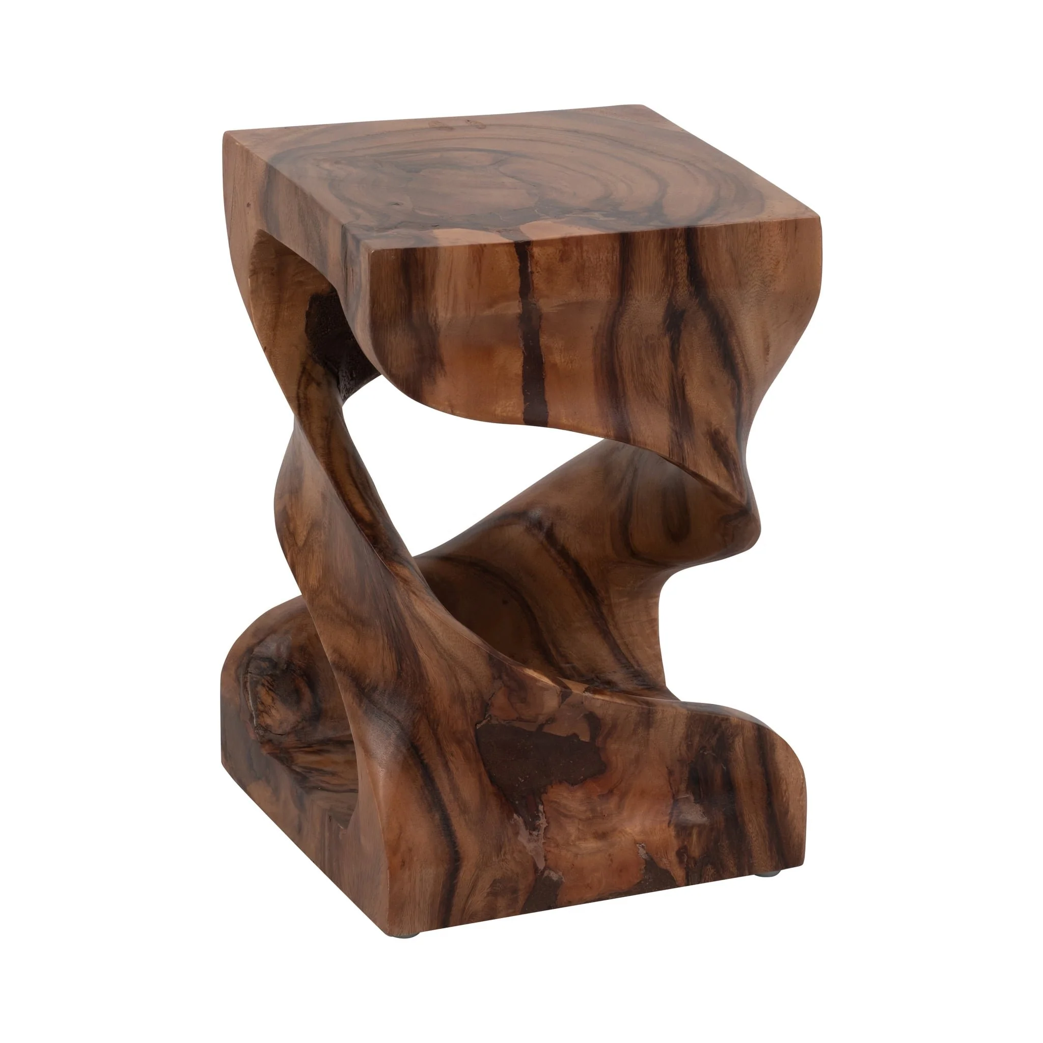 Wood, 18" Twisted Accent Table, Natural - Image 2
