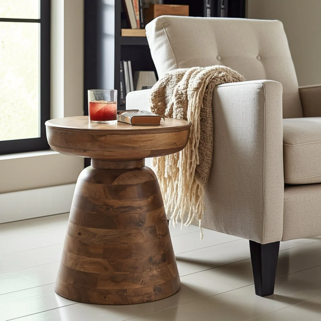 Wood 19" Side Table, Brown - Image 10