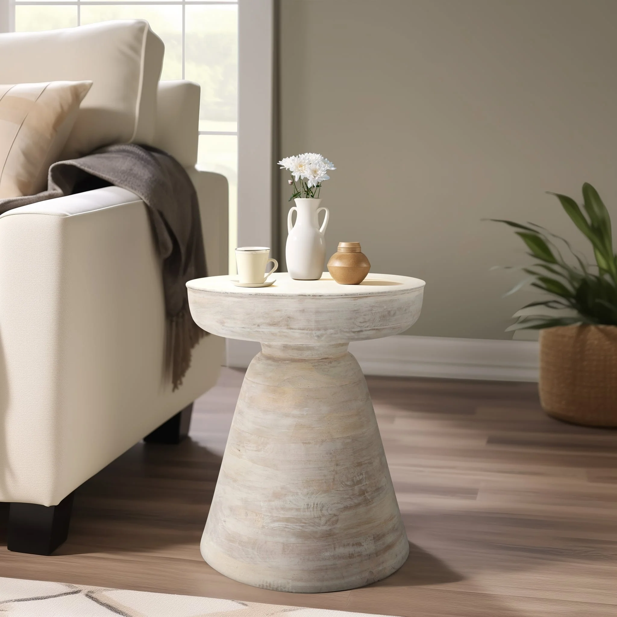 Wood, 19" Side Table, White - Image 8