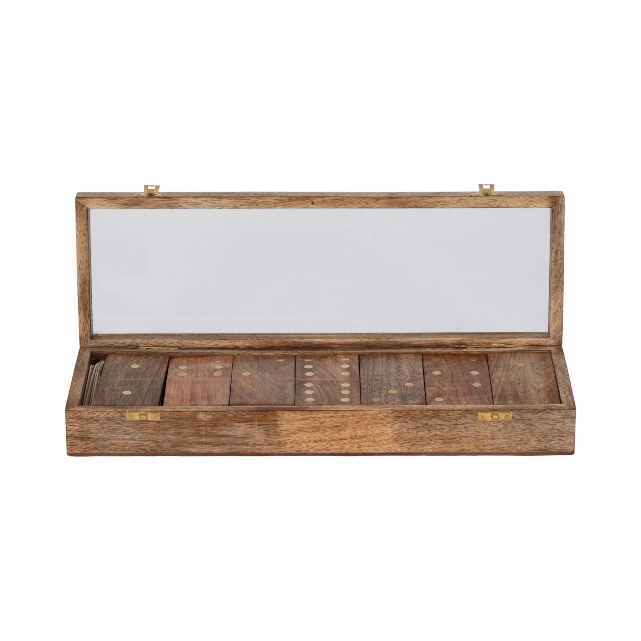 Wood, 19x6 Dominoes Box, Brown - Image 3