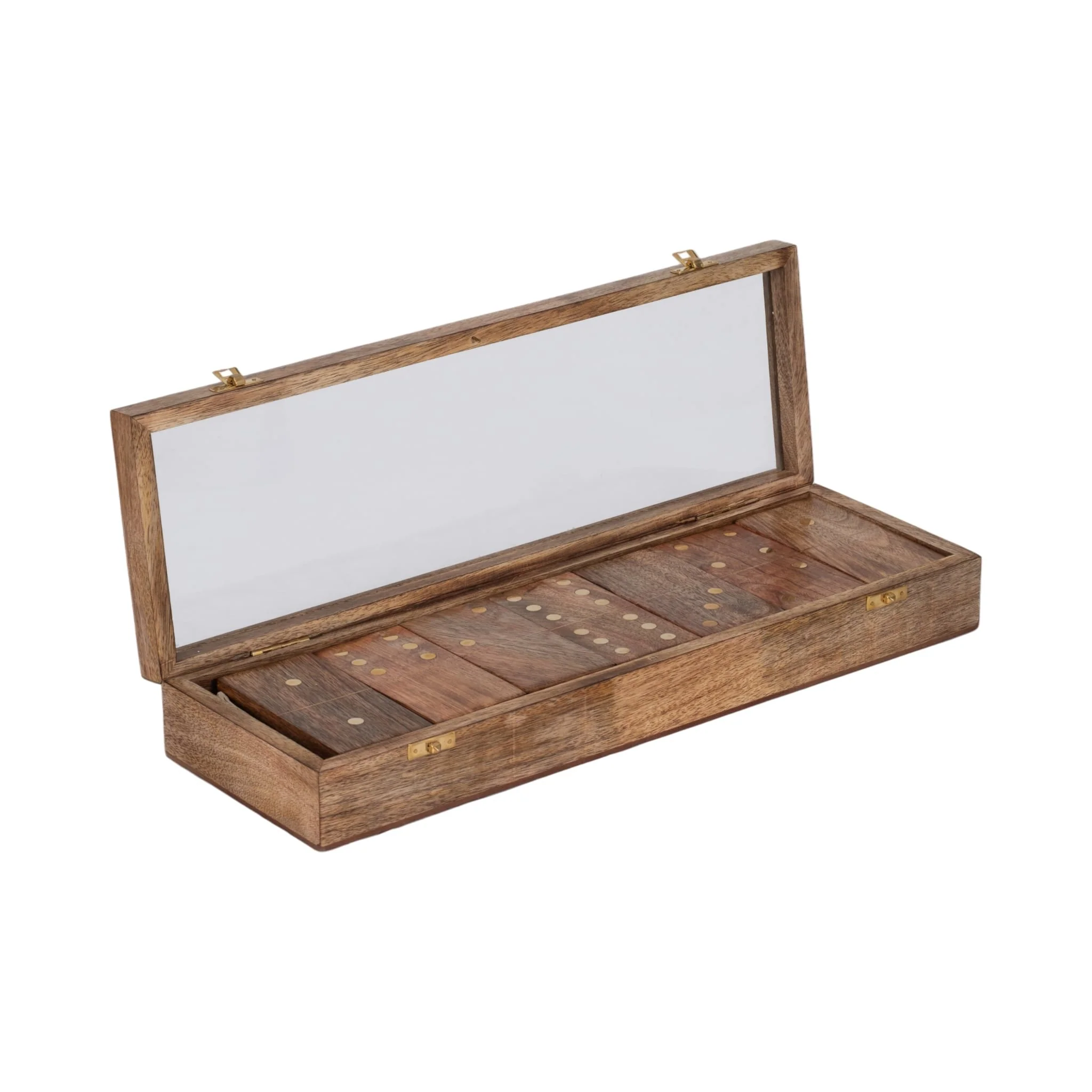 Wood, 19x6 Dominoes Box, Brown - Image 5