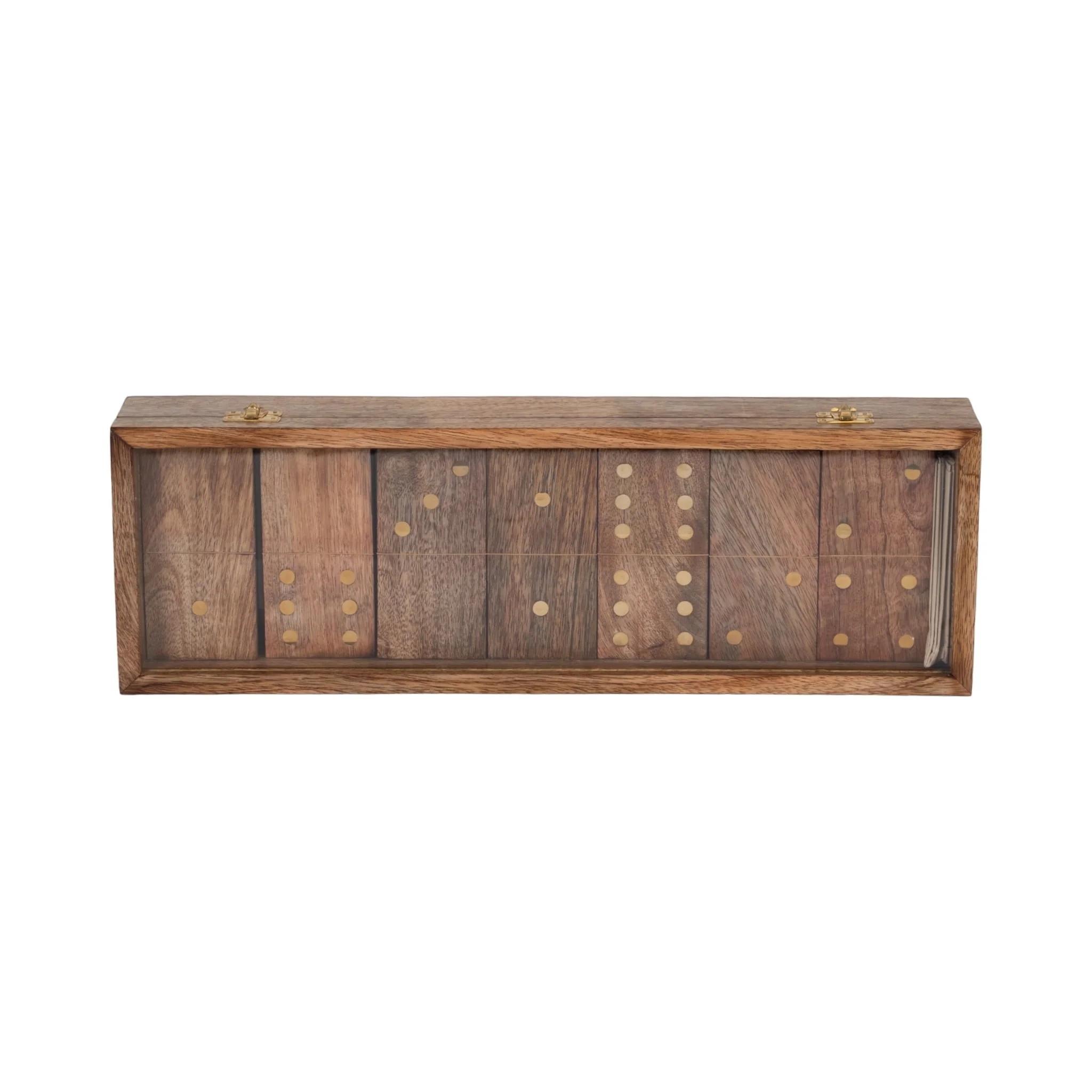 Wood, 19x6 Dominoes Box, Brown - Image 7