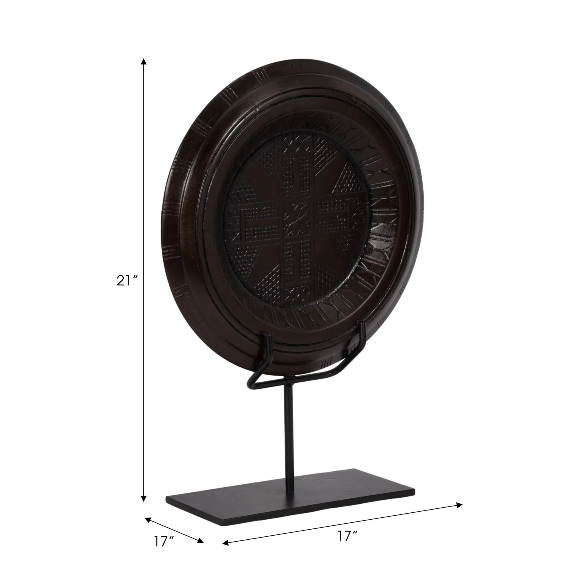 Wood, 21" Aztec Table Accent, Brown - Image 9
