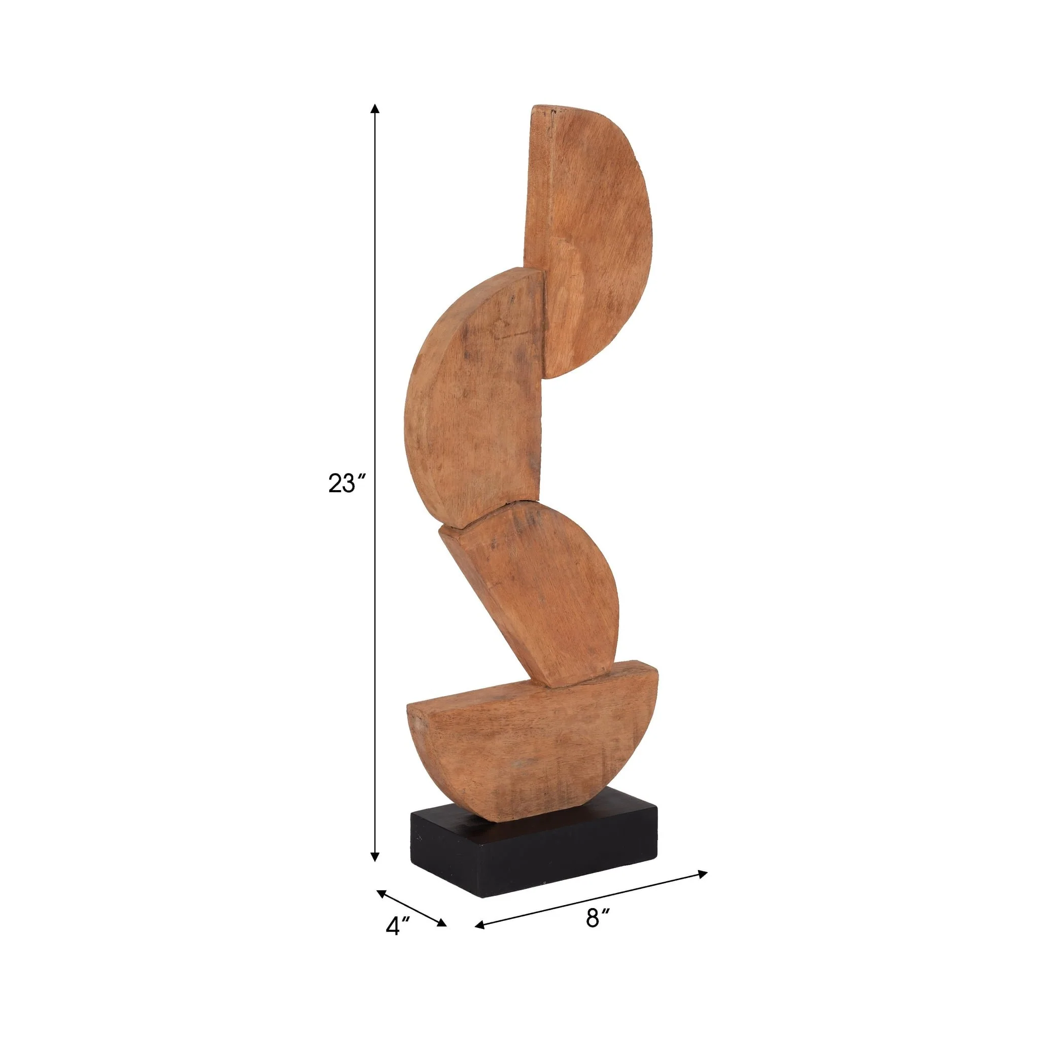 Wood, 23" 4 Half Circles Stacking, Brown - Image 9