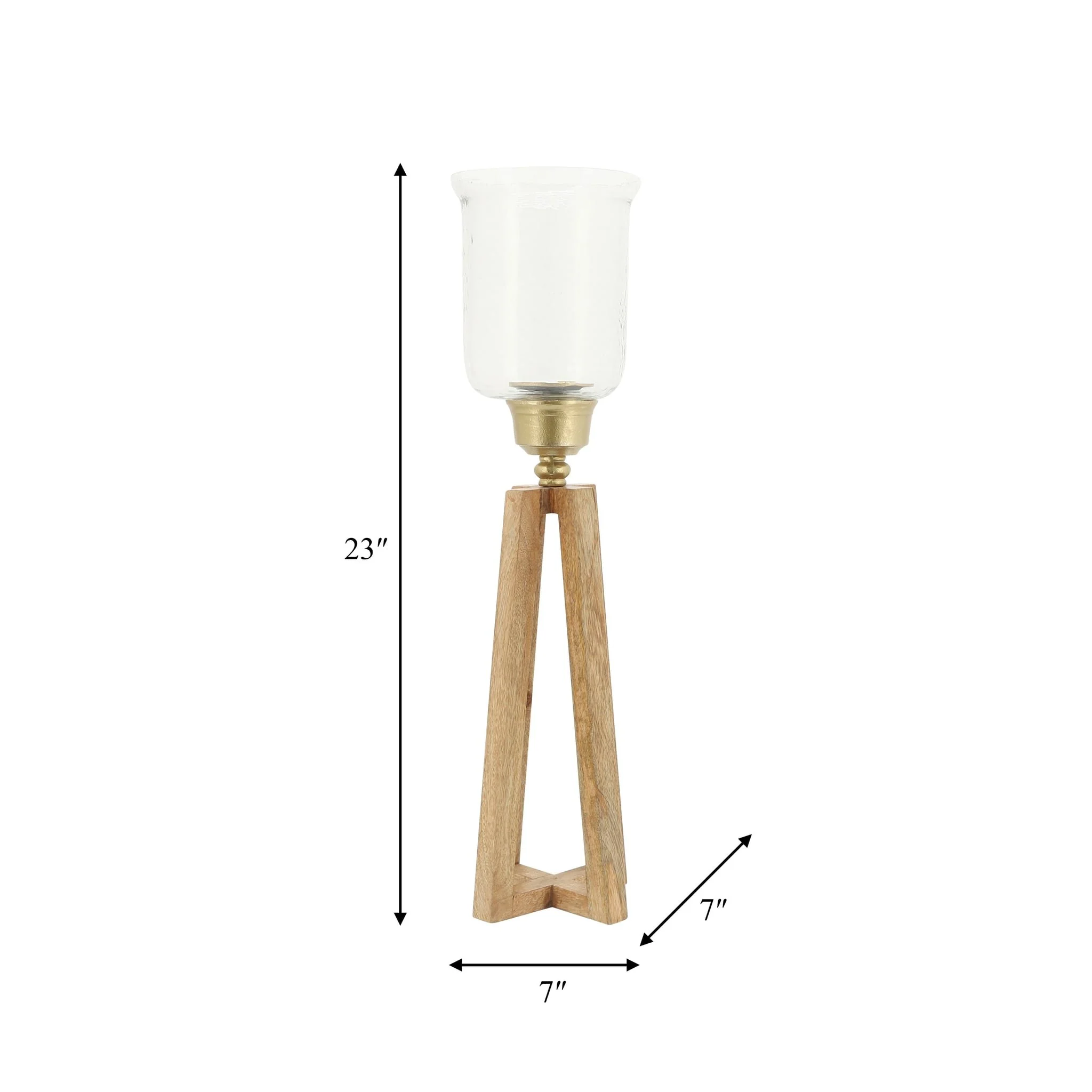 Wood, 23"h Torch Candle Holder, Natural - Image 3