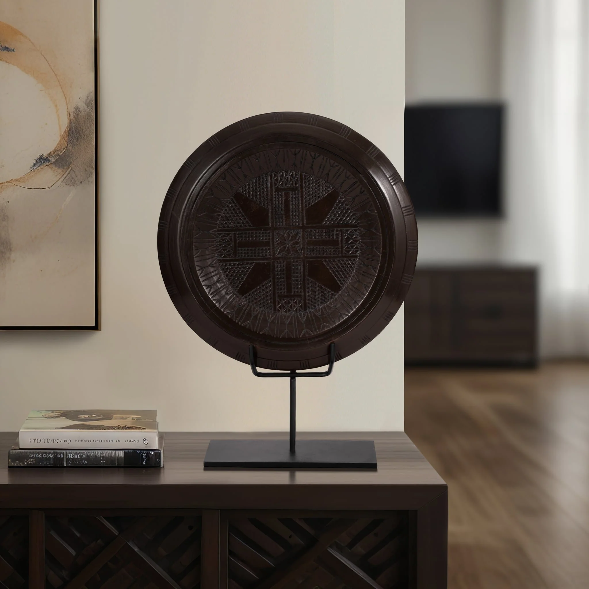 Wood, 24" Aztec Table Accent, Brown - Image 11
