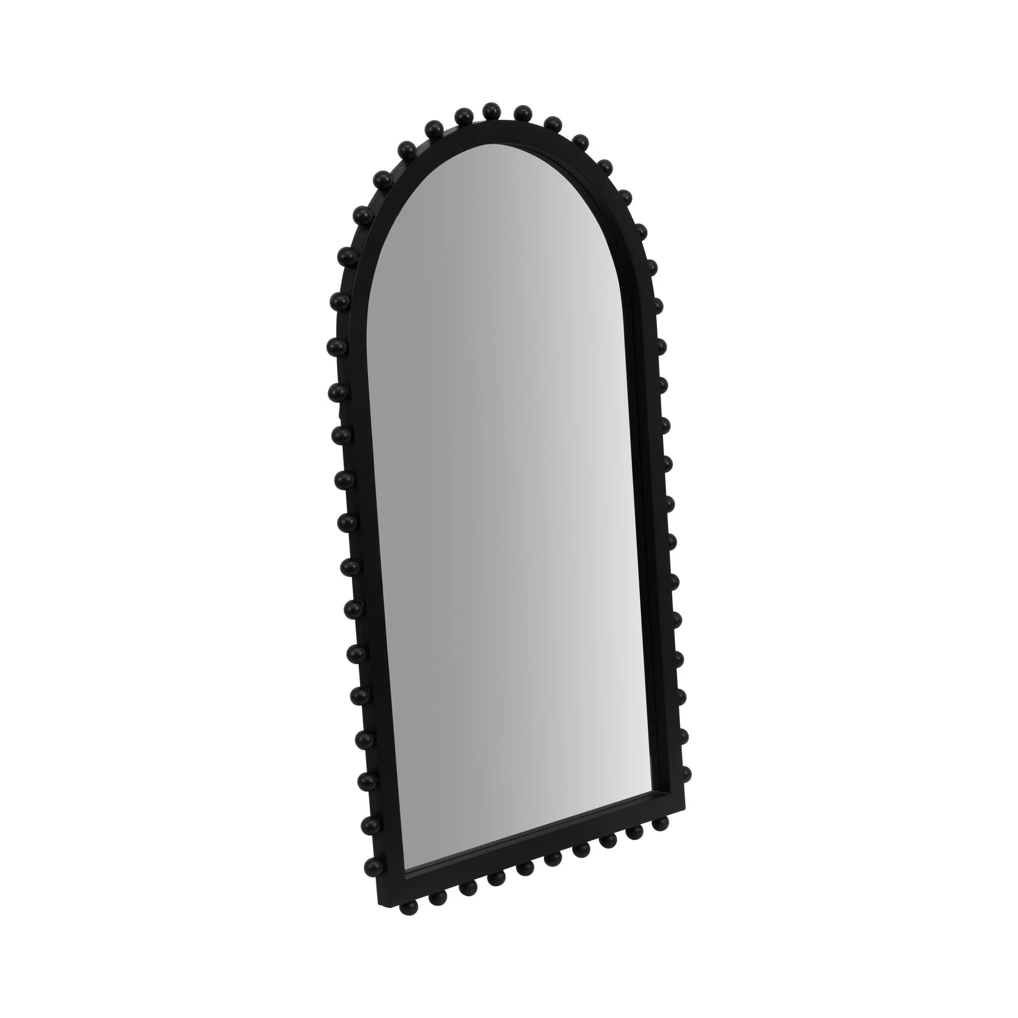 Wood, 24x39 Beaded Arch Mirror, Black - Image 2