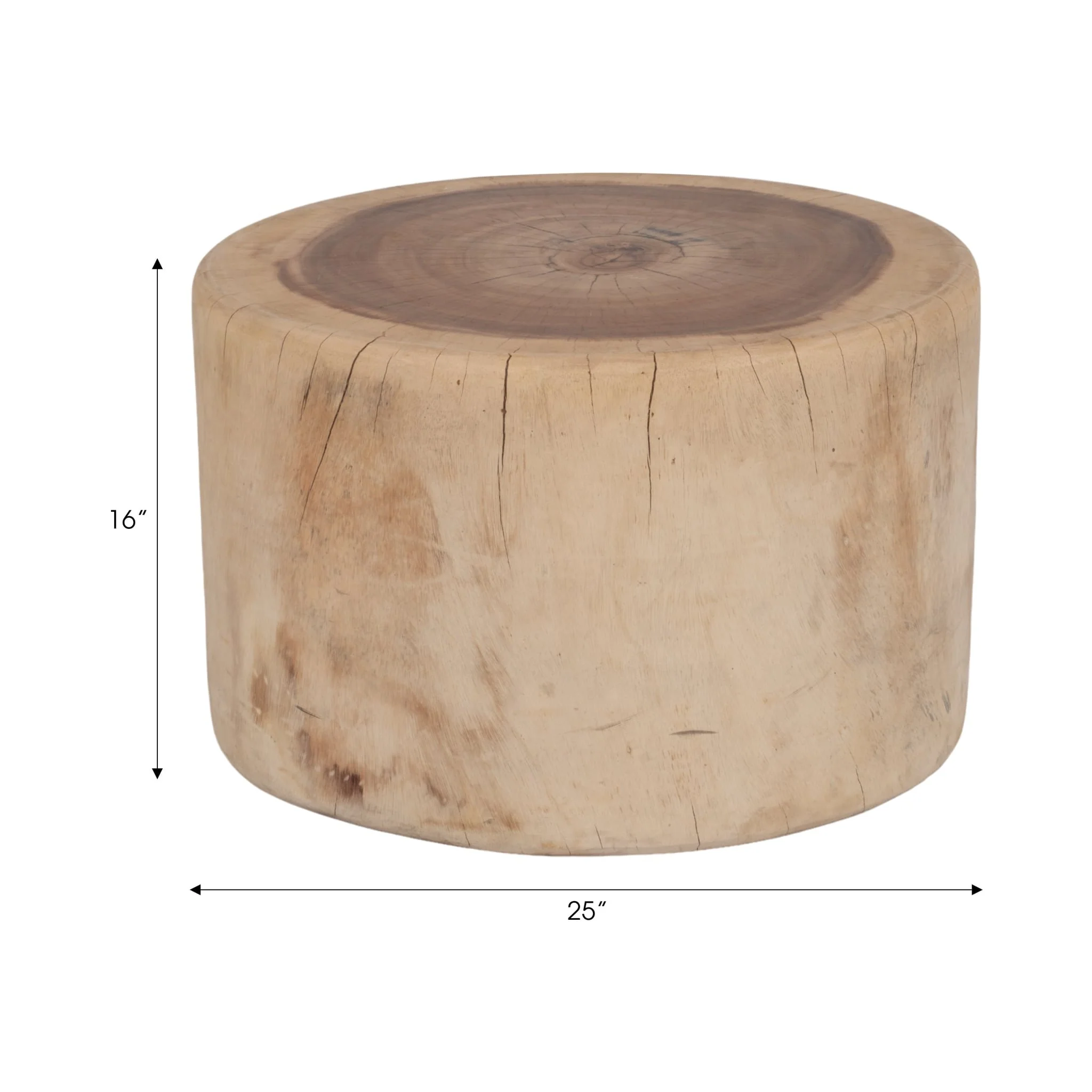 Wood, 25x16 Coffee Table Stump, Natural - Image 6