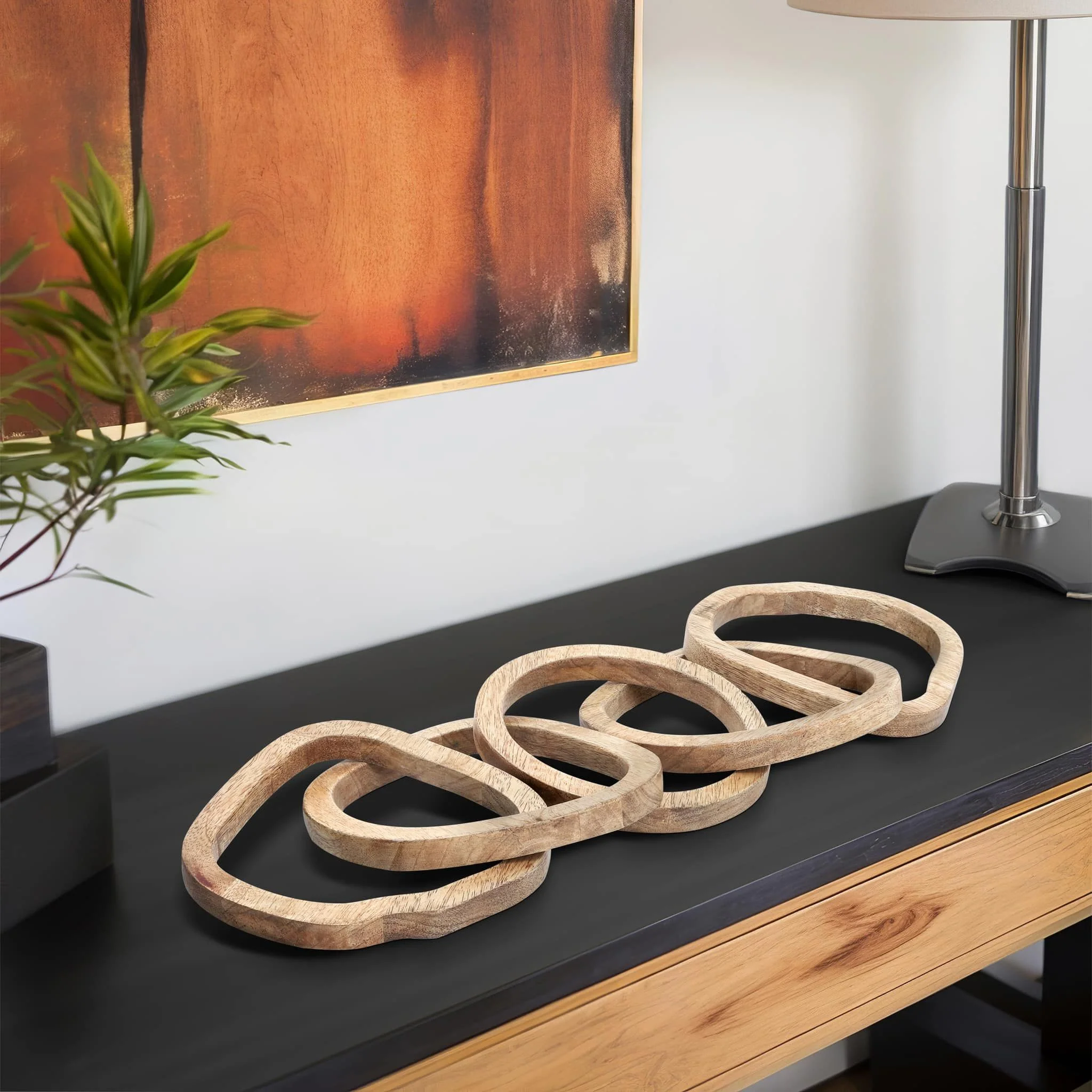 Wood, 26" 5-link Chains, Brown - Image 11
