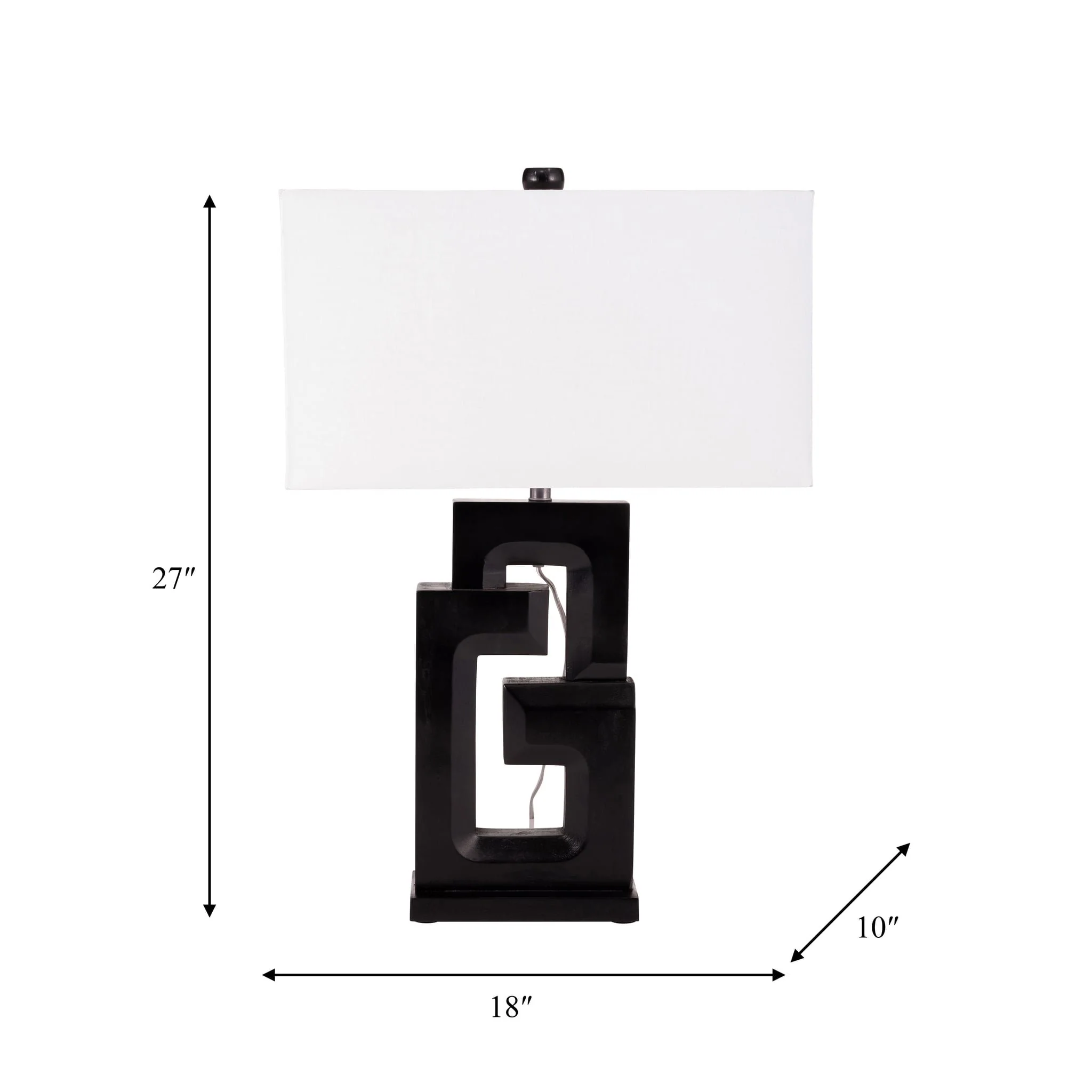 Wood, 27"h Geometric Lamp, Black - Image 8