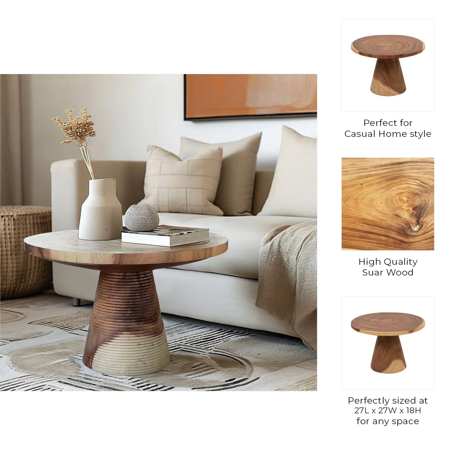 Wood,27x18 Coffee Table W/ribbed Base,natural/2bx - Image 8