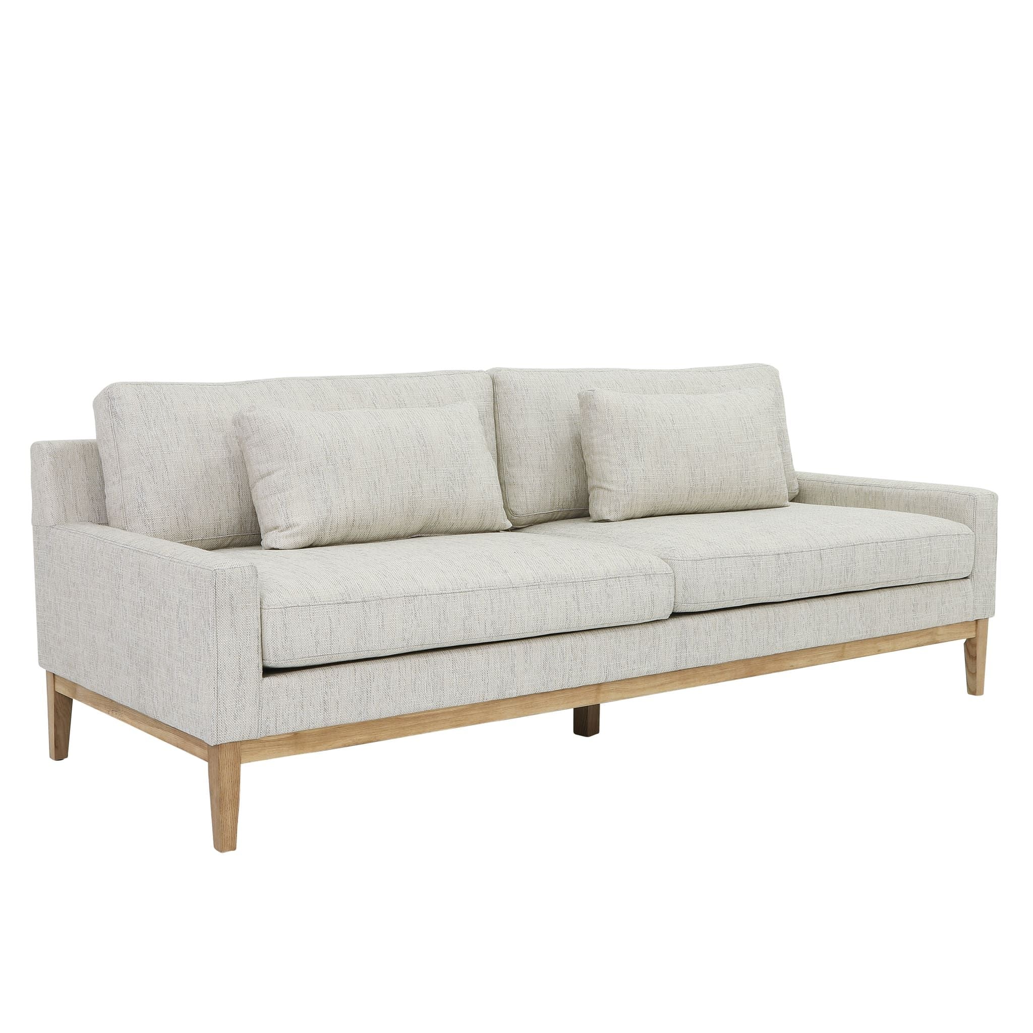 Wood, 3-seater  Bolstered Sofa, Beige Kd - Image 2