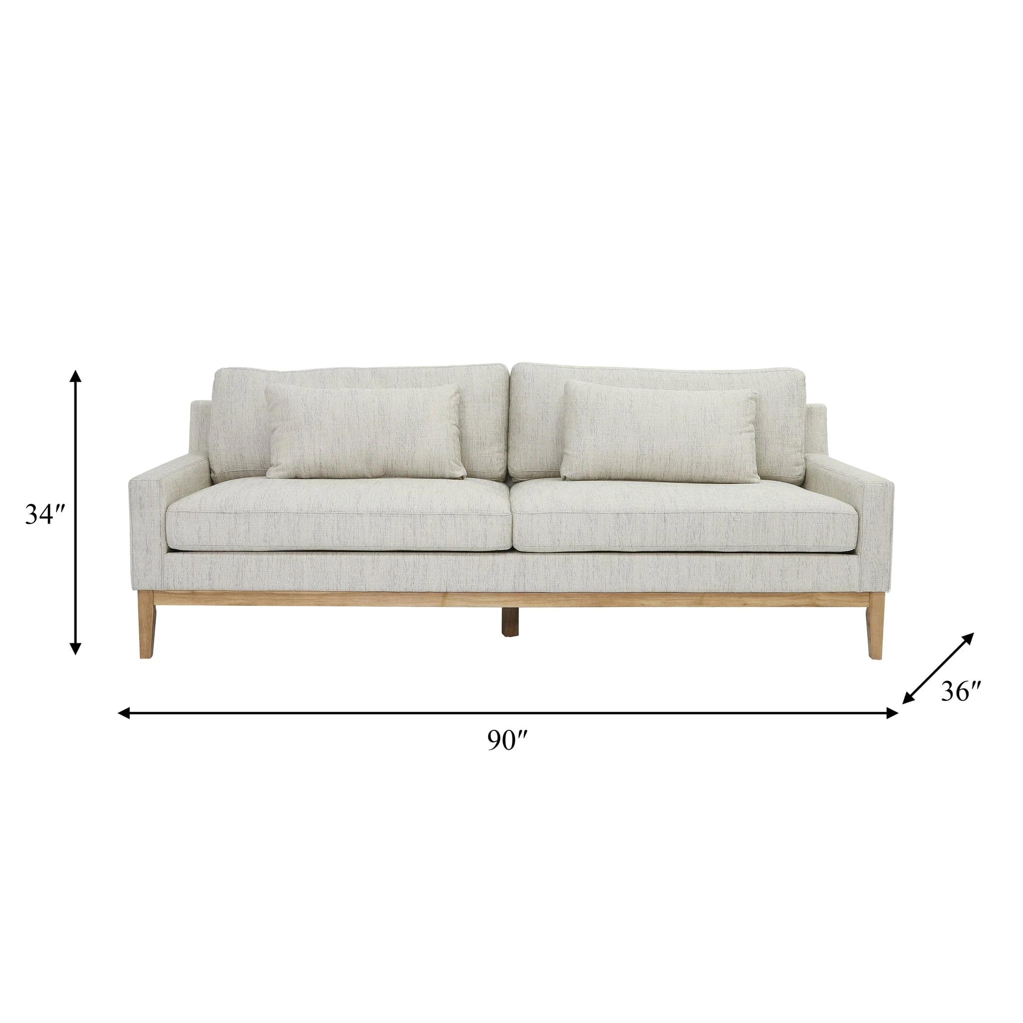 Wood, 3-seater  Bolstered Sofa, Beige Kd - Image 5