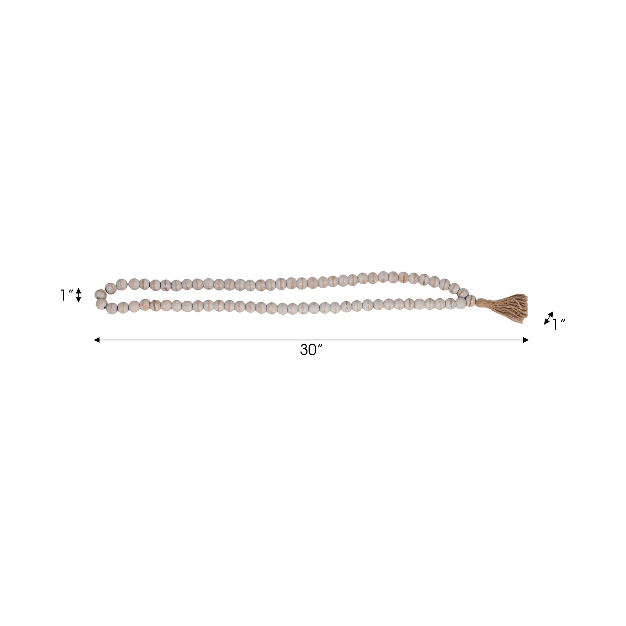 Wood, 30"x1" Double Bead Garland, Antique Gray - Image 7