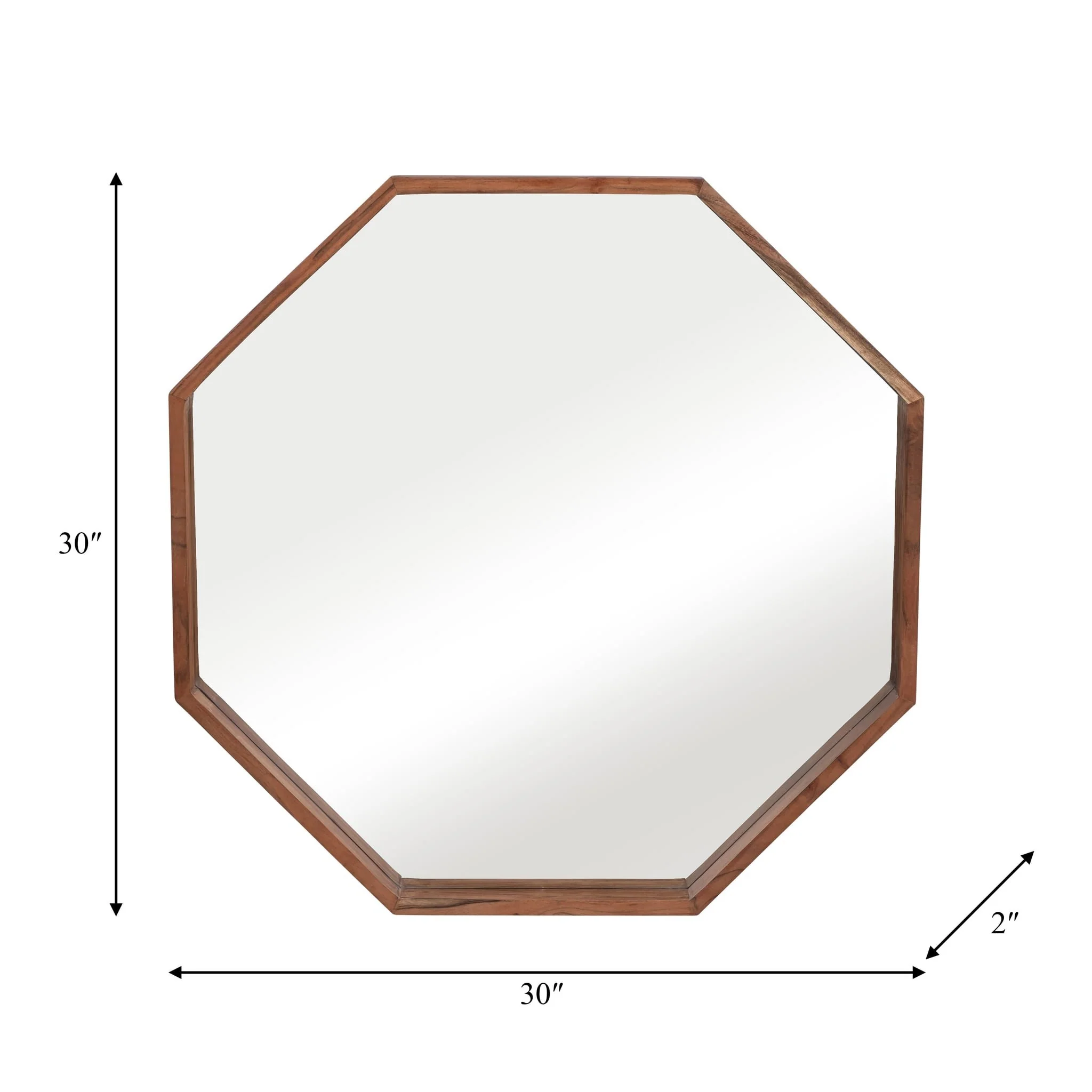 Wood,30x30, Octagon Shaped Mirror,cherry - Image 6