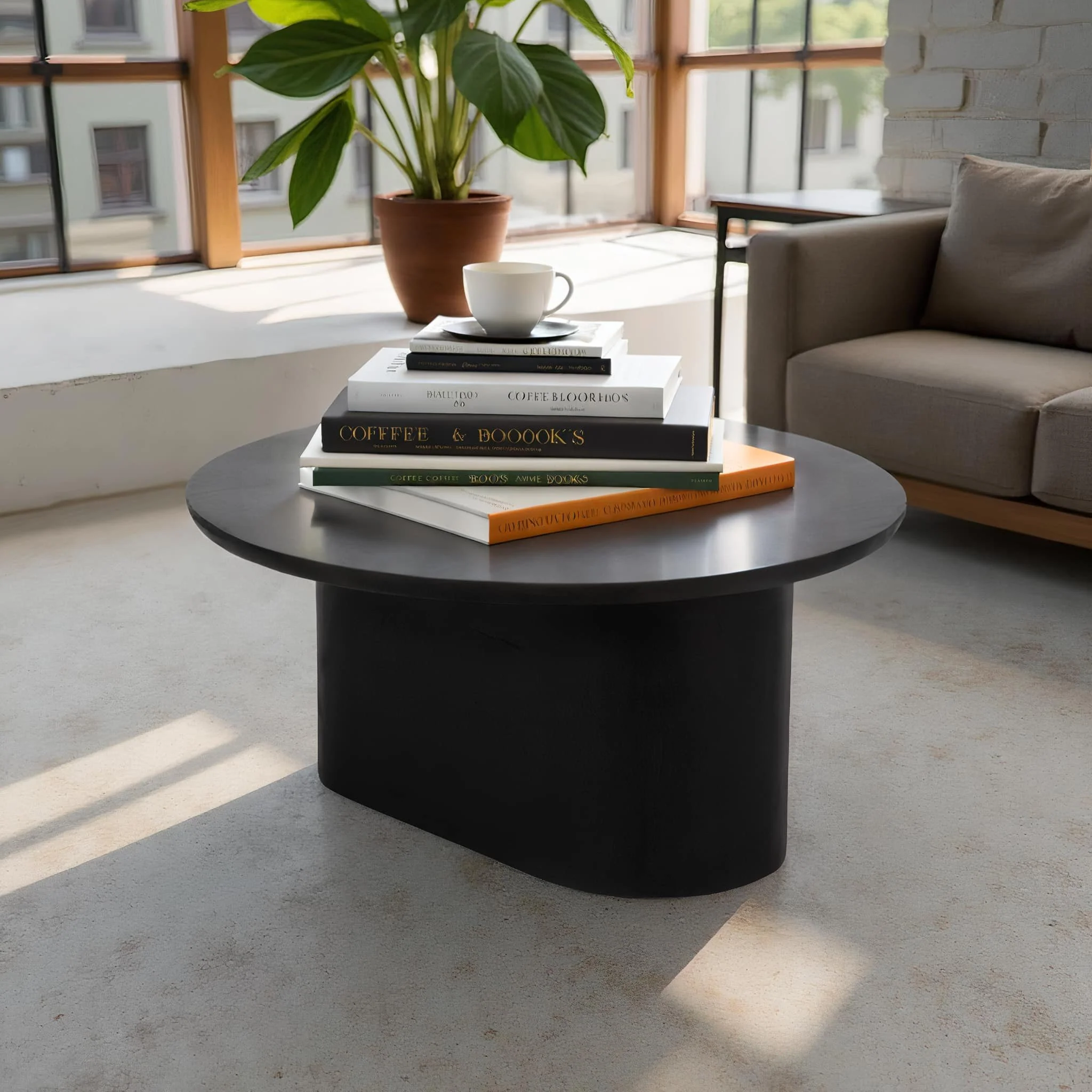 Wood, 32" Minimalist Coffee Table, Black - Image 10