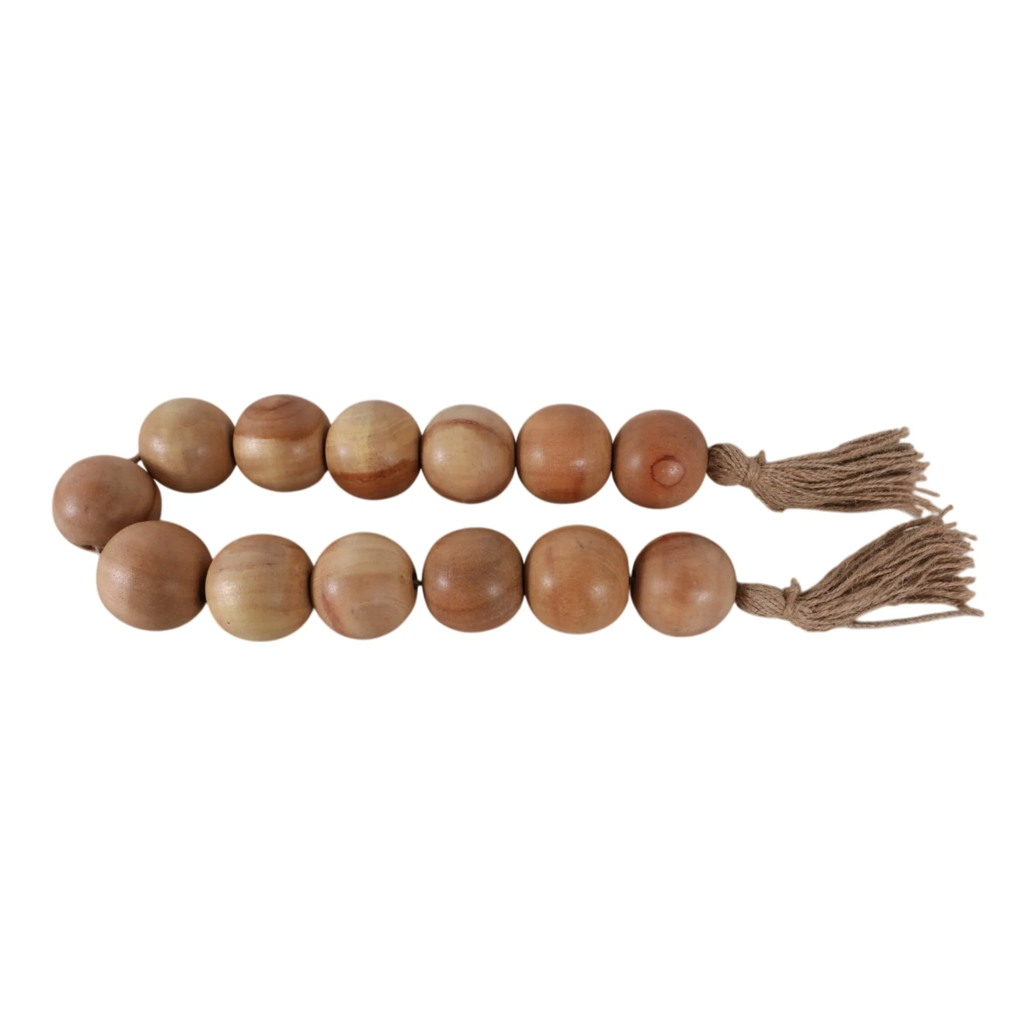 Wood, 32"l, 2"lrg Beaded Garland W/ Tassel,natural - Image 4