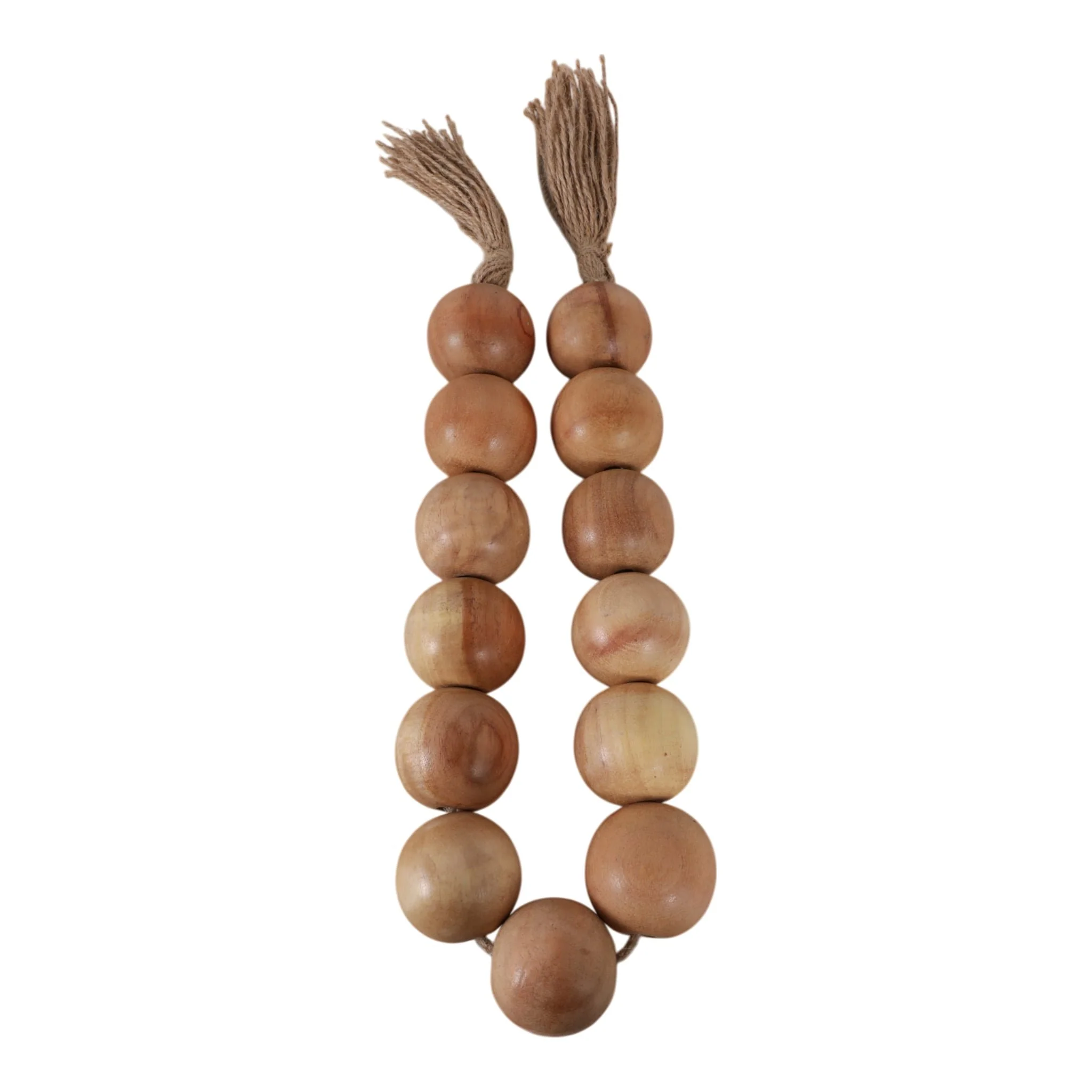 Wood, 32"l, 2"lrg Beaded Garland W/ Tassel,natural - Image 5