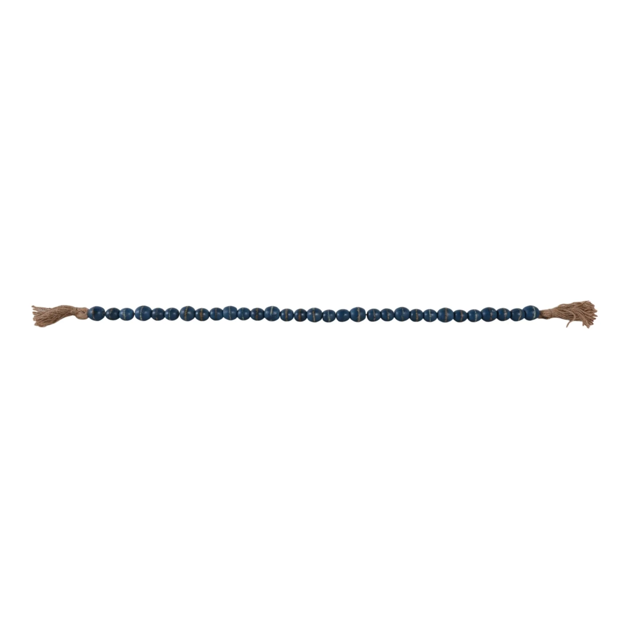 Wood, 33"l, 1"bead Garland, Blue - Image 2