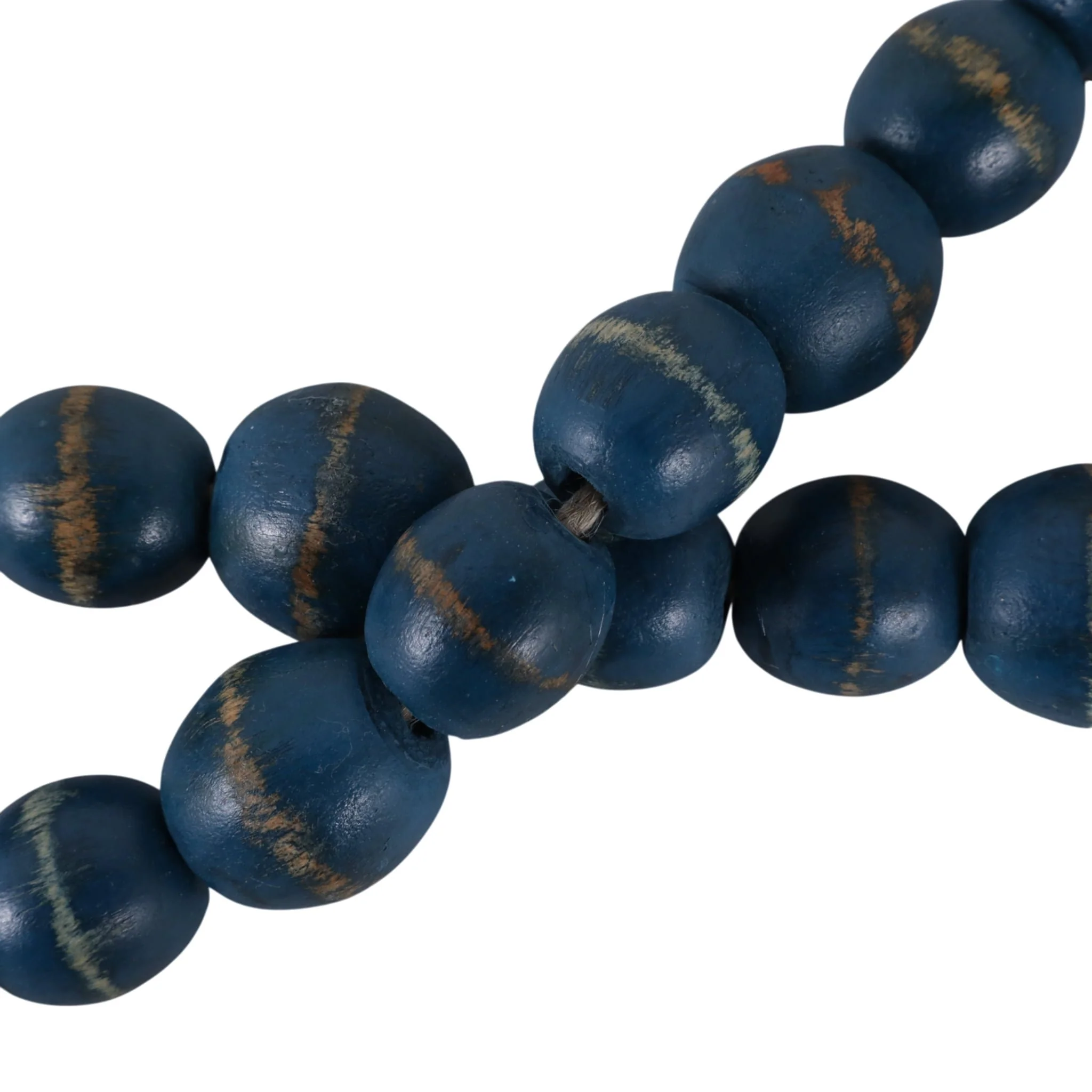 Wood, 33"l, 1"bead Garland, Blue - Image 6