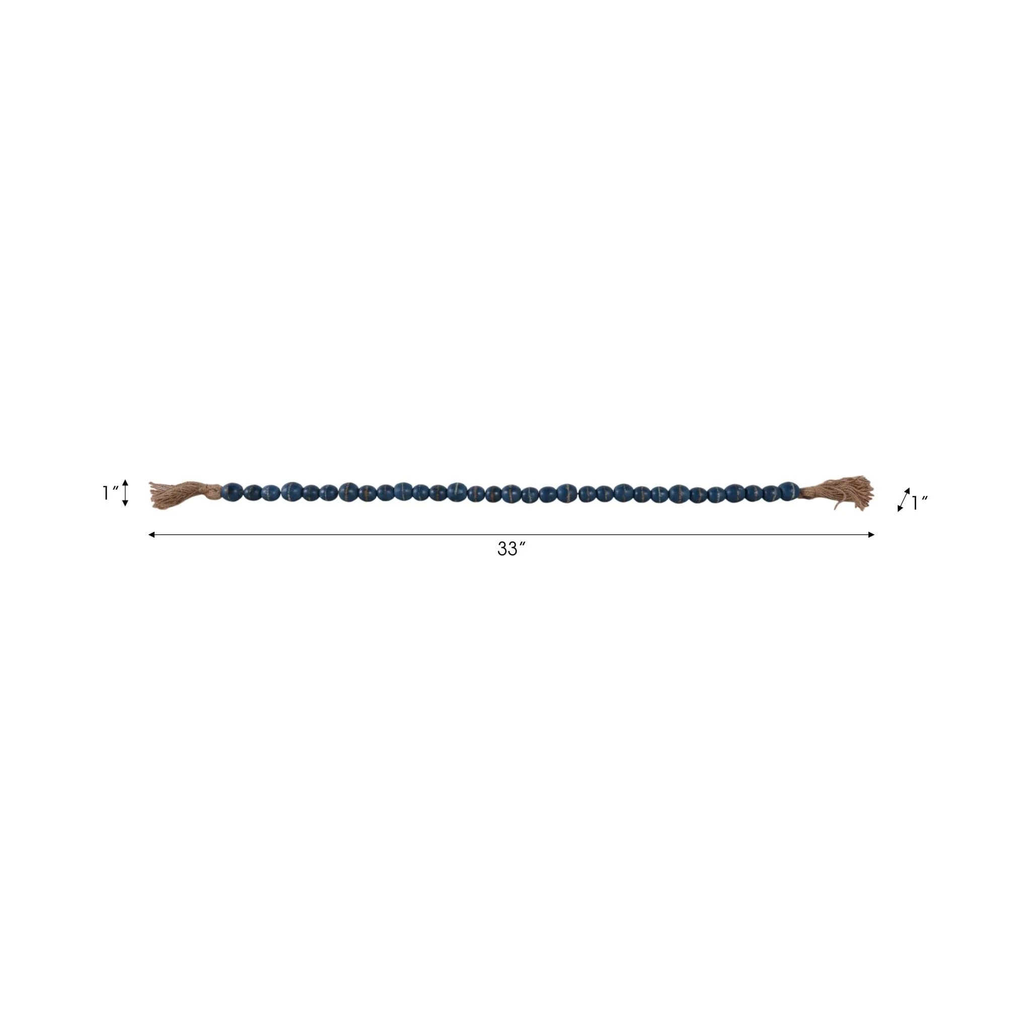 Wood, 33"l, 1"bead Garland, Blue - Image 7
