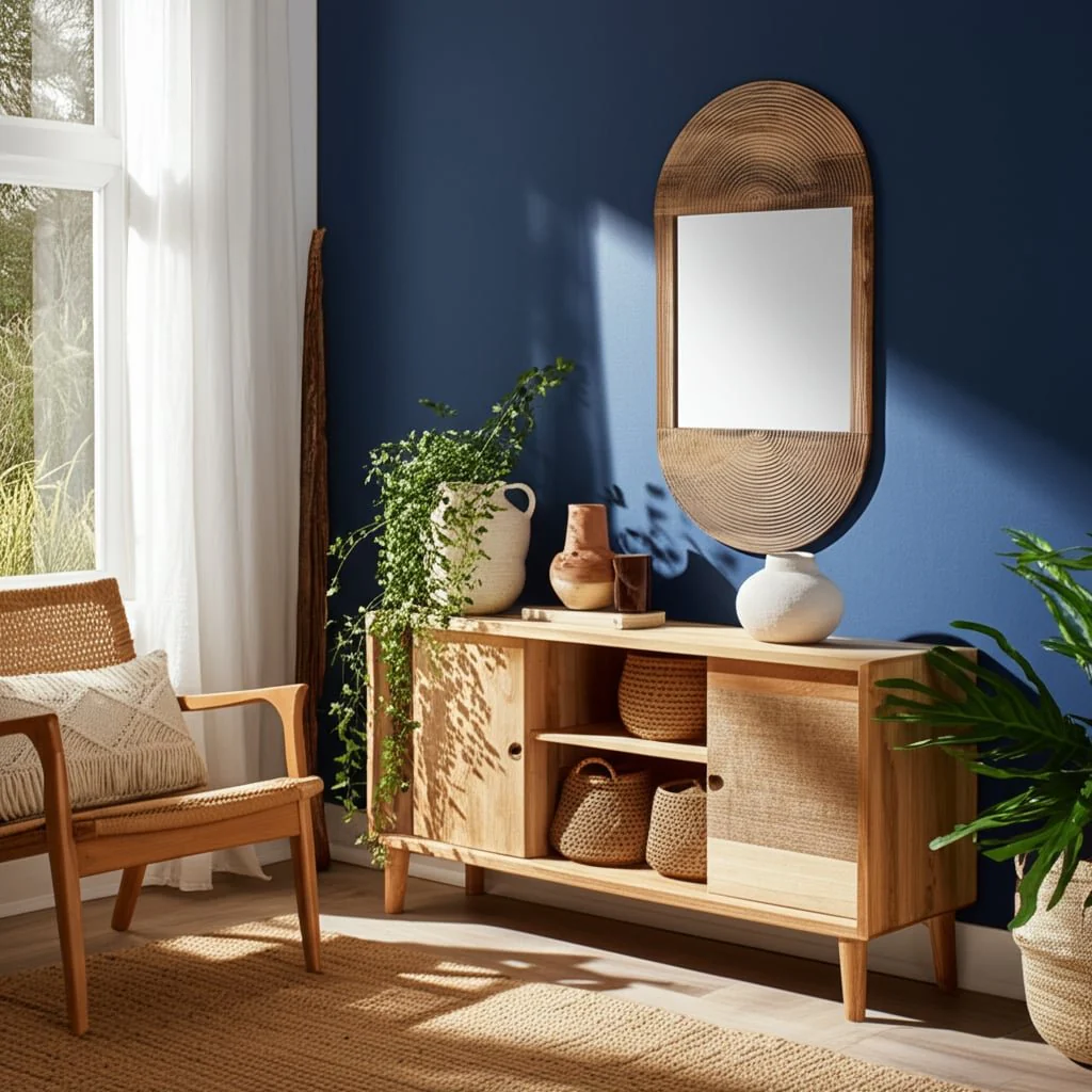 Wood, 34"lx18"w Oval Mirror, Brown - Image 9