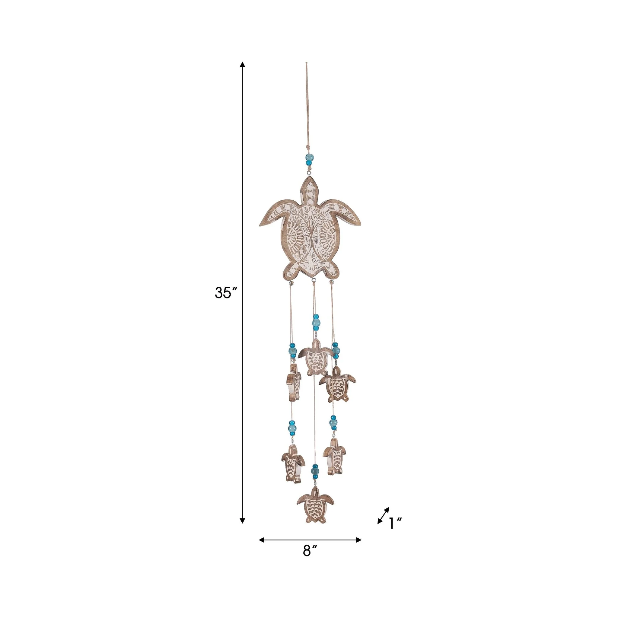 Wood, 35" Sea Turtle Hangings, Multi - Image 7