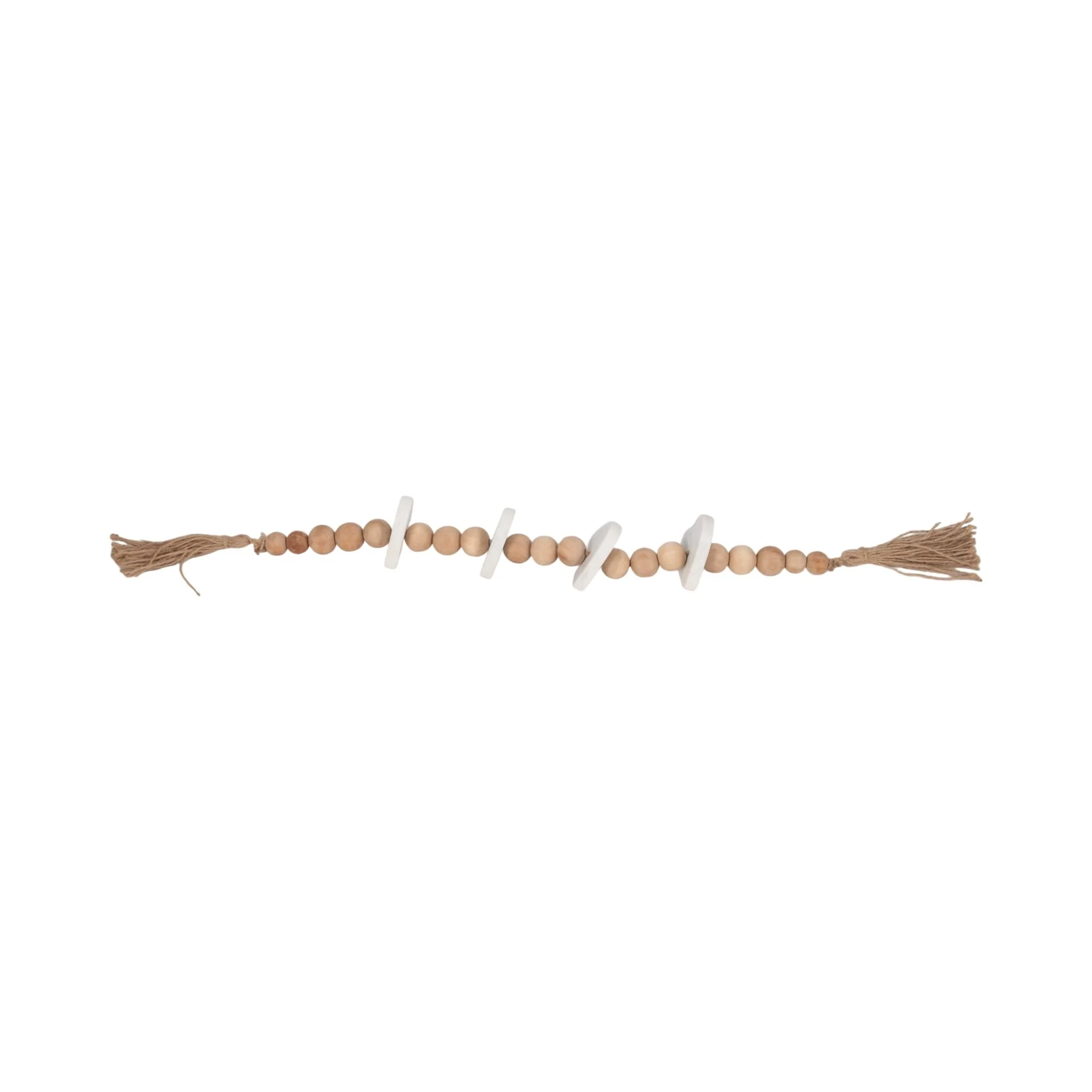 Wood, 36" Large Bead Garland W/ Marble Hearts, Mul - Image 6