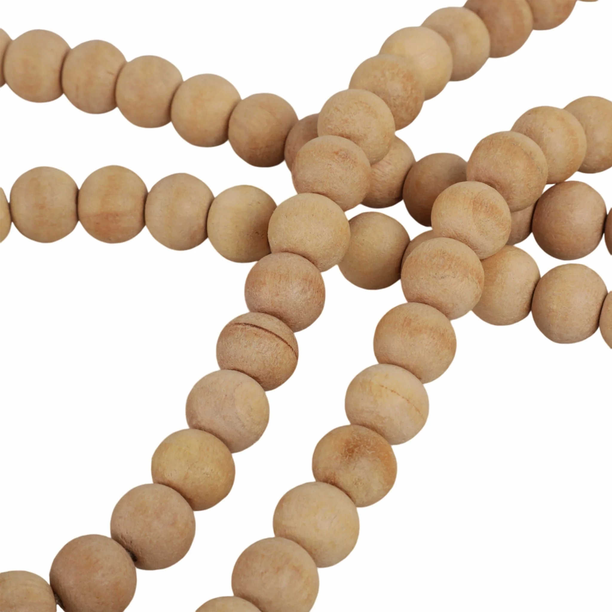 Wood, 36" Small Bead Garland W/ Marble Heart, Natu - Image 5