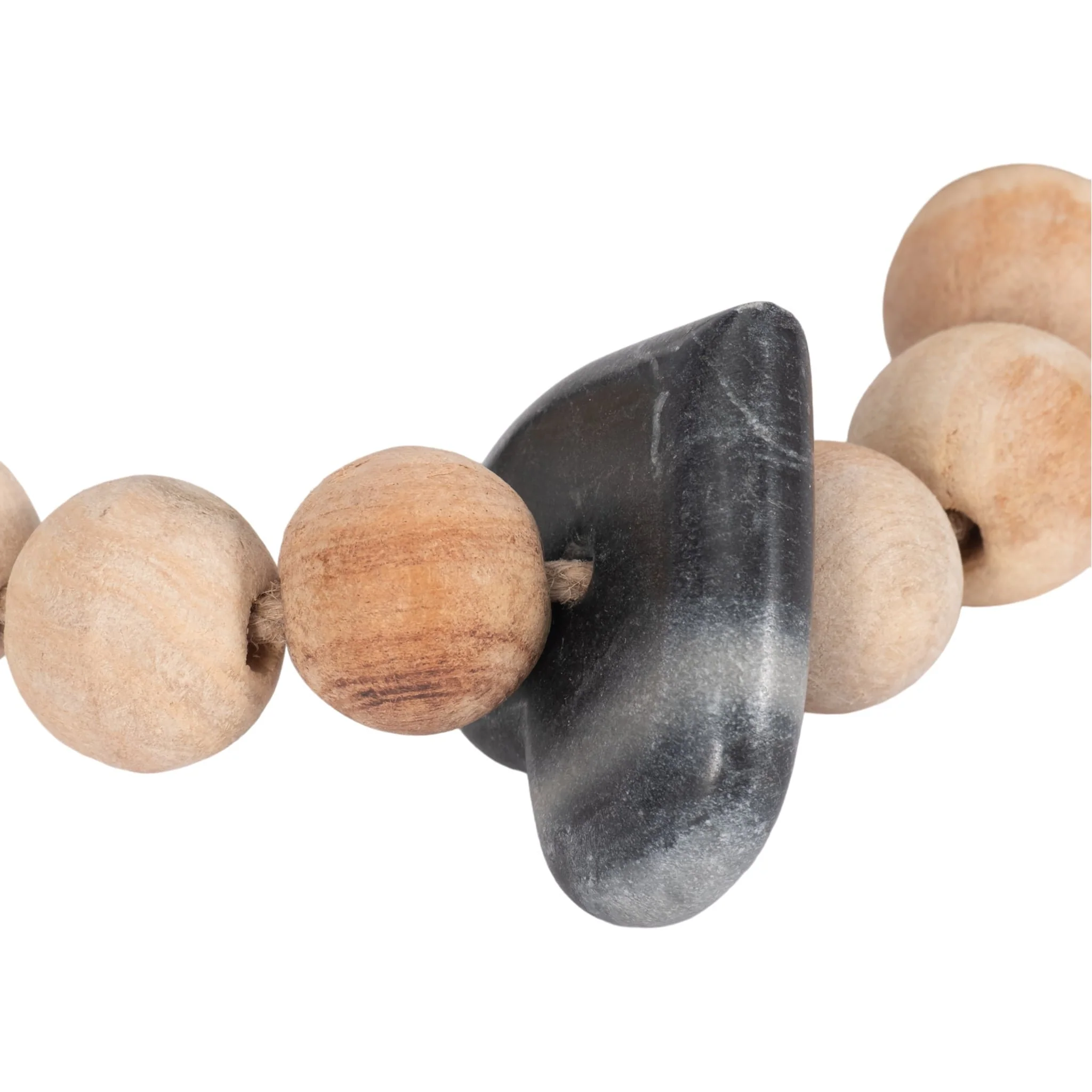 Wood, 36" Small Bead Garland W/ Marble Hearts, Mul - Image 4