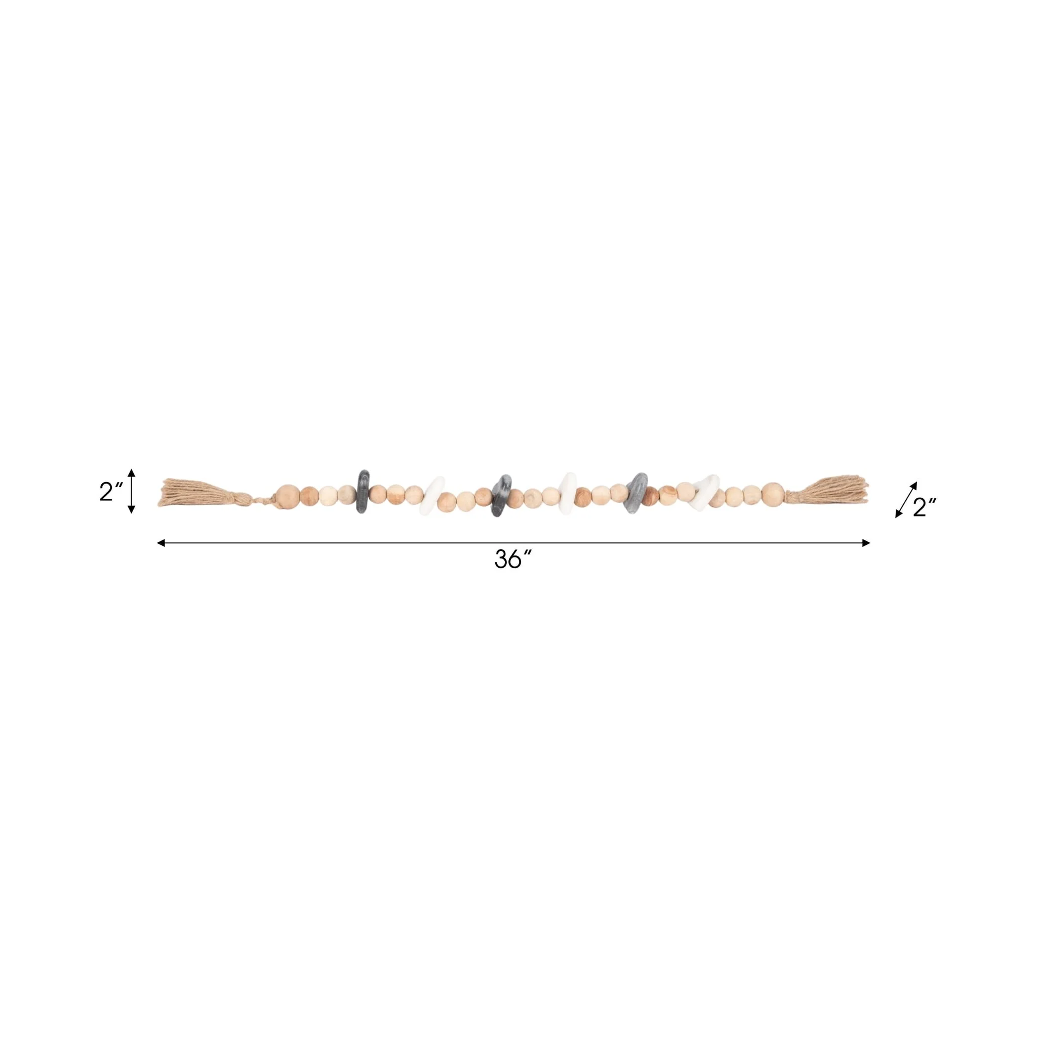 Wood, 36" Small Bead Garland W/ Marble Hearts, Mul - Image 7