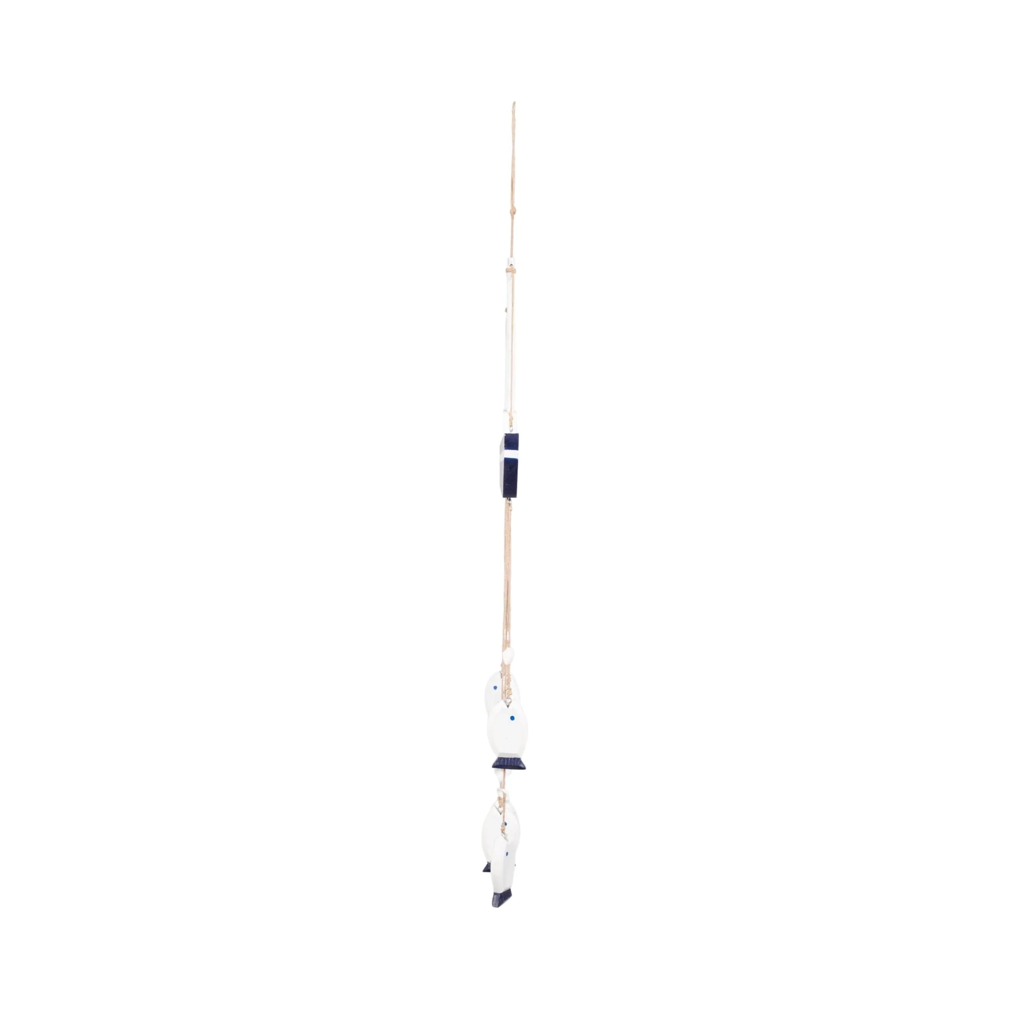 Wood, 39" Sailboat W/ Hanging Fish, Multi - Image 3
