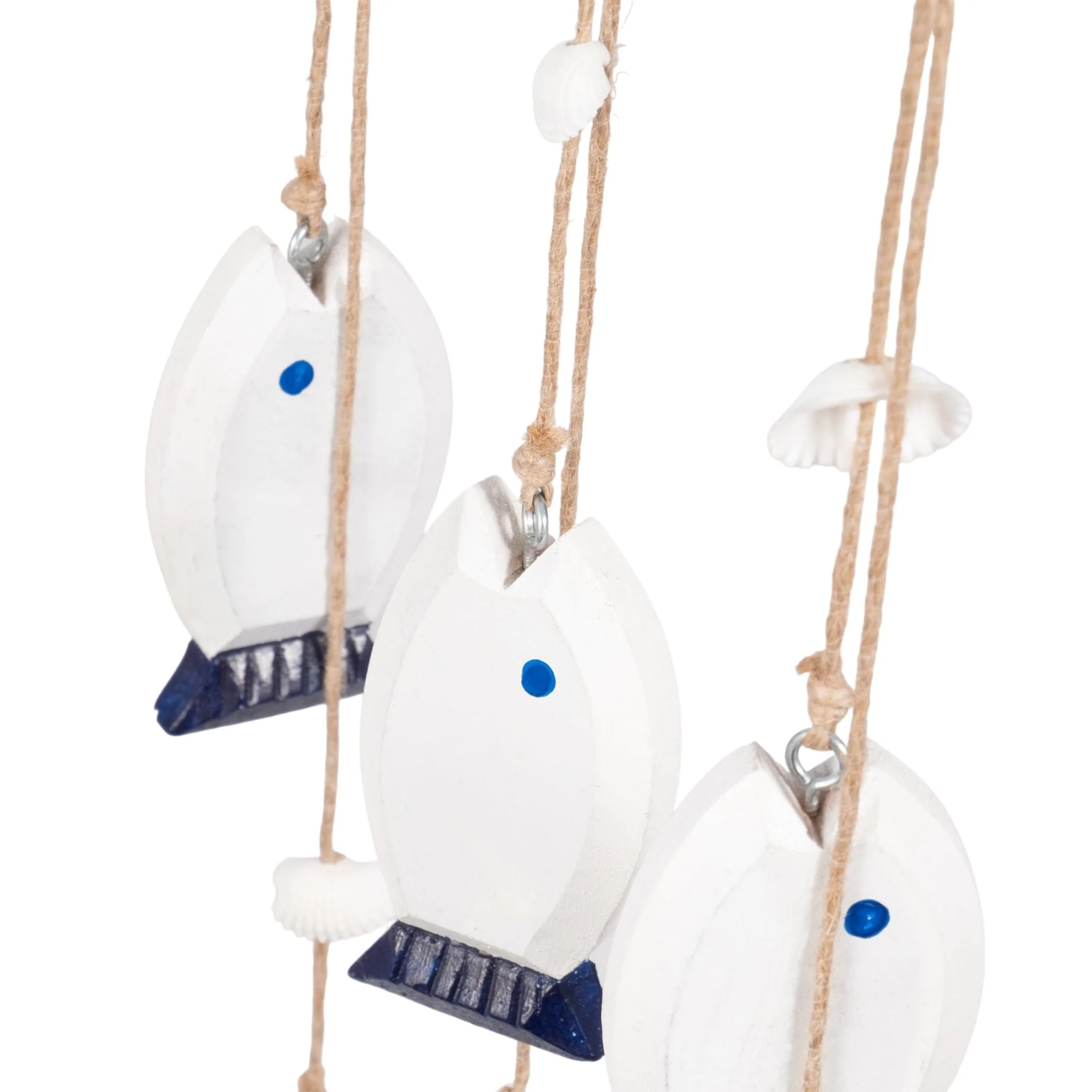 Wood, 39" Sailboat W/ Hanging Fish, Multi - Image 7