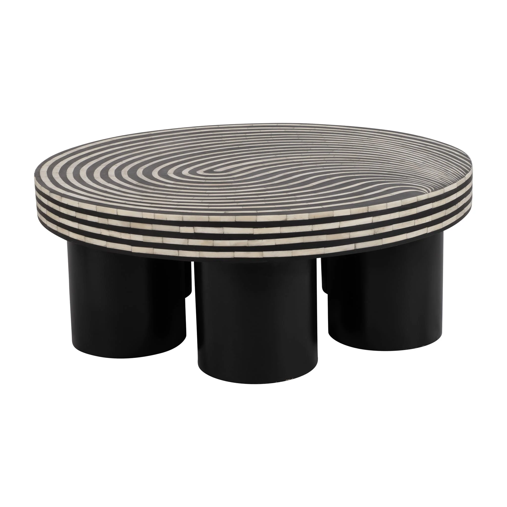 Wood, 39" Stained Finish Coffee Table, Black - Image 2