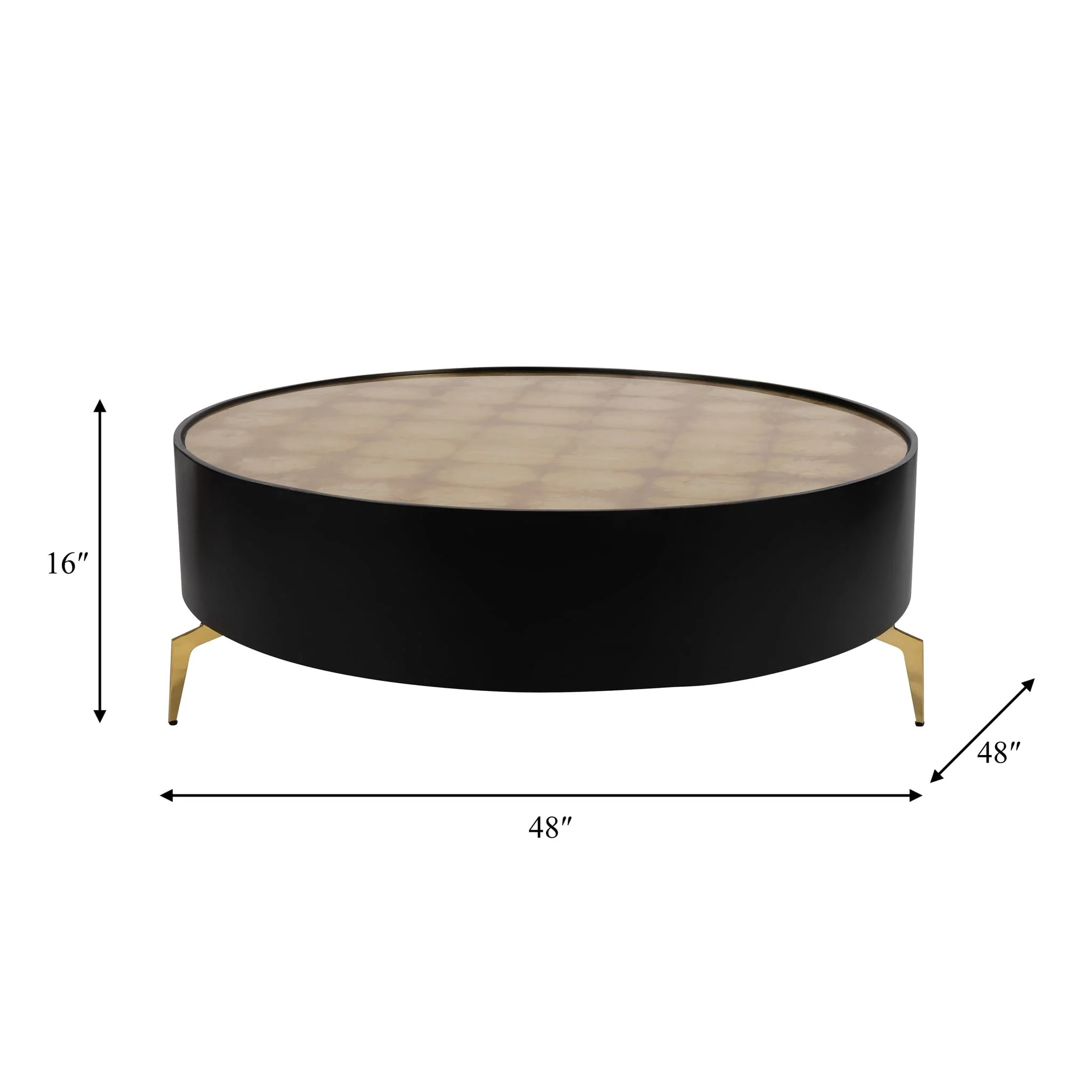 Wood,47" Gold Leaf Top Coffee Table, Blk/gld, Kd - Image 7