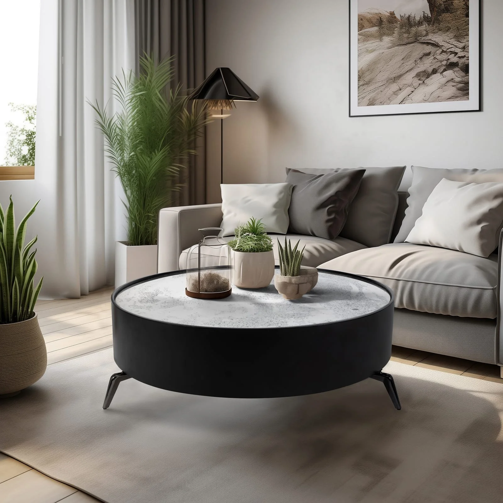 Wood, 47" Spider Leg, Coffee Table, Blk, Kd - Image 9
