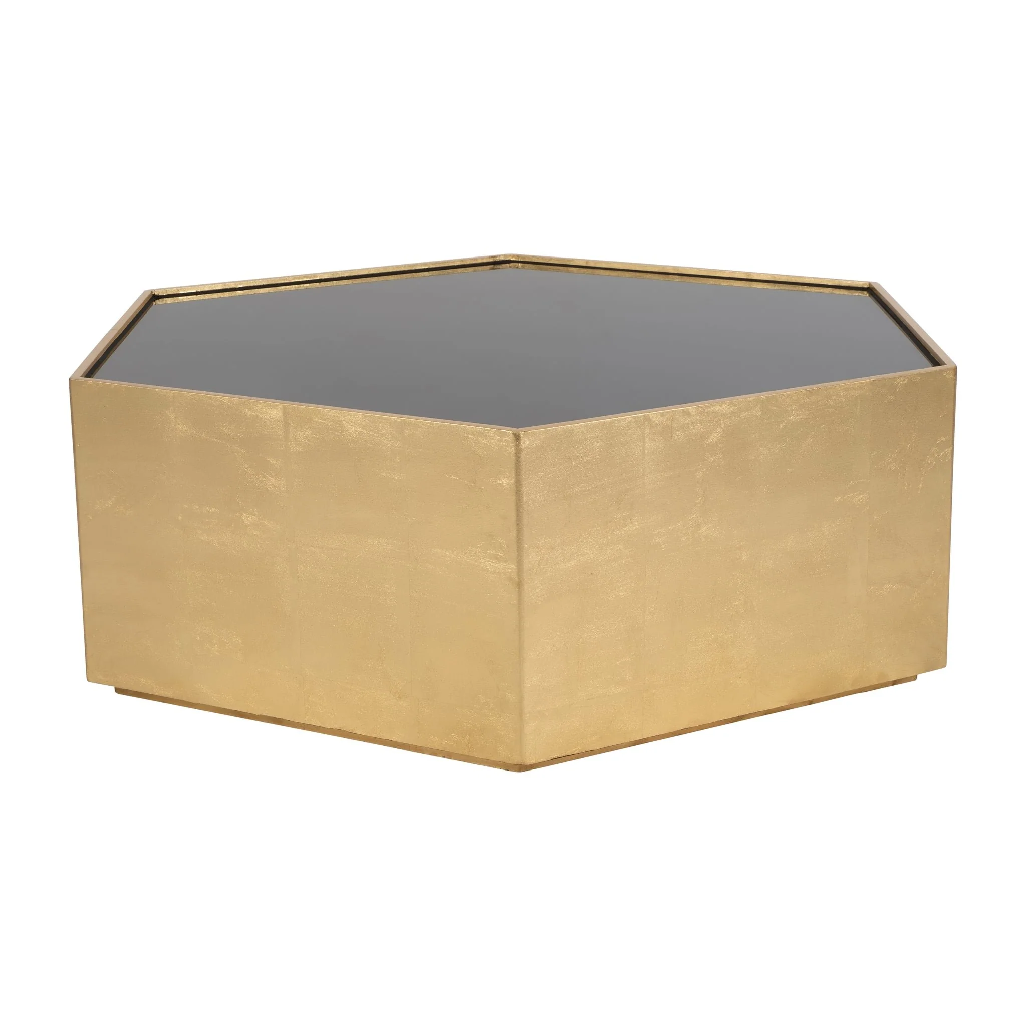 Wood,47x16" Black Glass Coffee Table,brown - Image 2