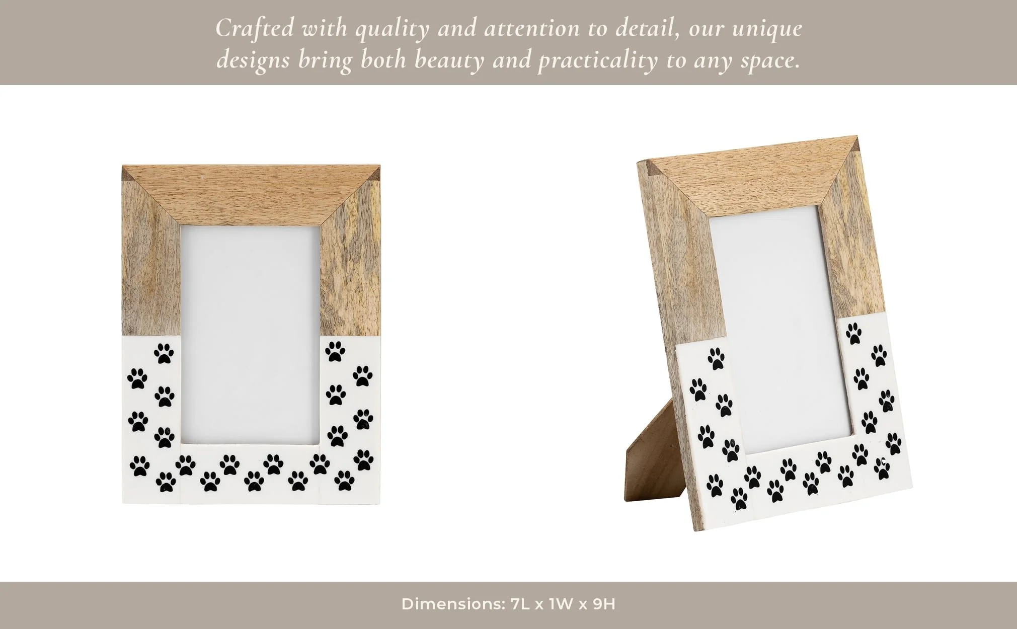 Wood, 4x6, Dog-paws Photo Frame,white - Image 9