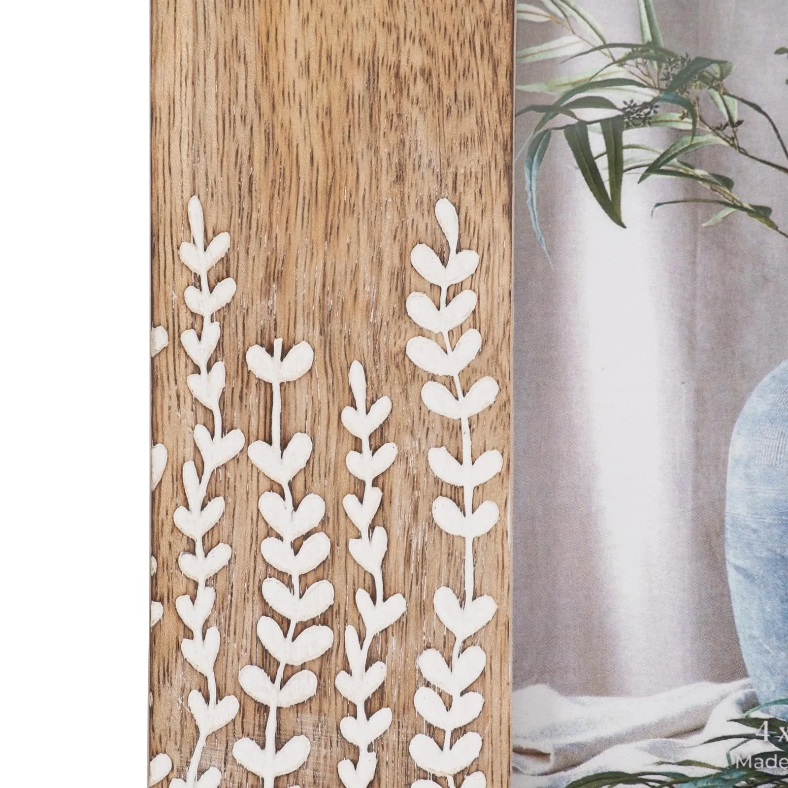 Wood, 4x6 Vines Photo Frame, Natural/white - Image 5