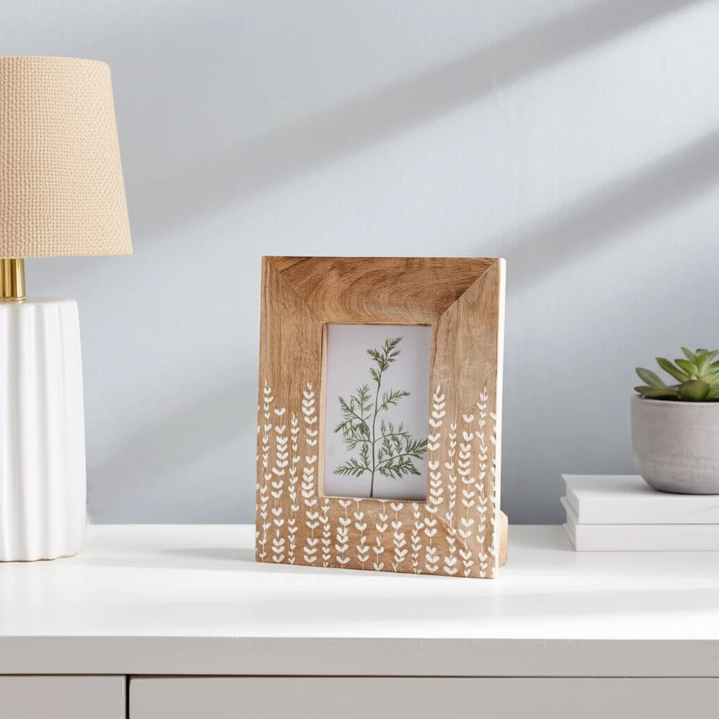 Wood, 4x6 Vines Photo Frame, Natural/white - Image 9