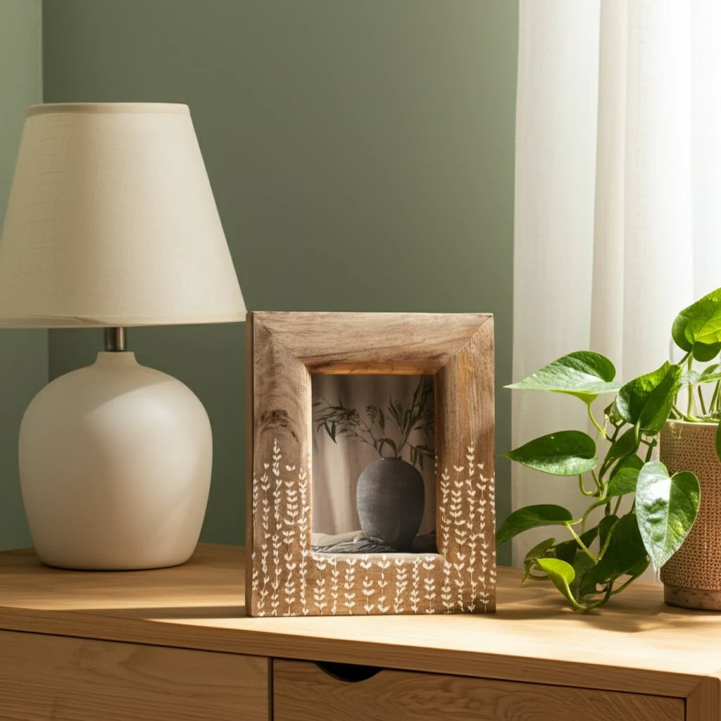 Wood, 5x7 Vines Photo Frame, Natural/white - Image 9