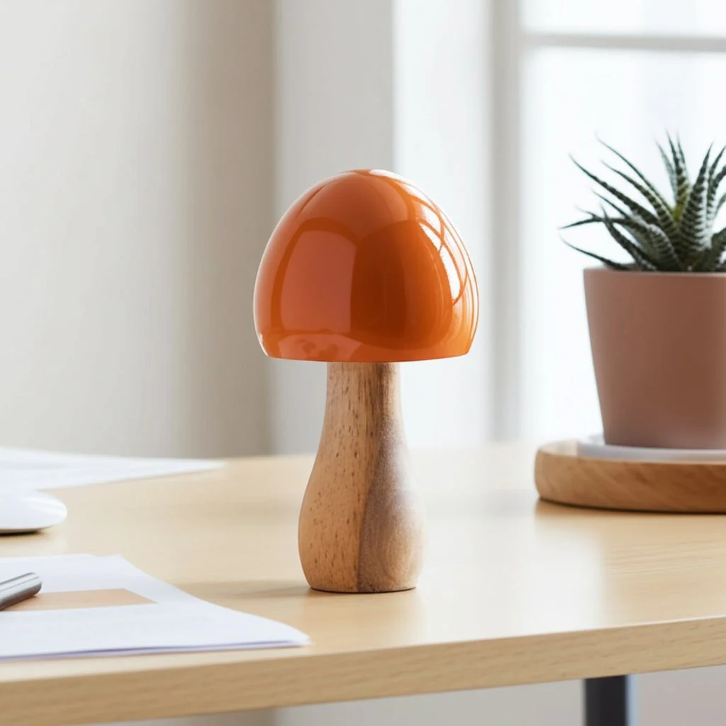 Wood, 6" Coned Mushroom, Burnt Orange - Image 10
