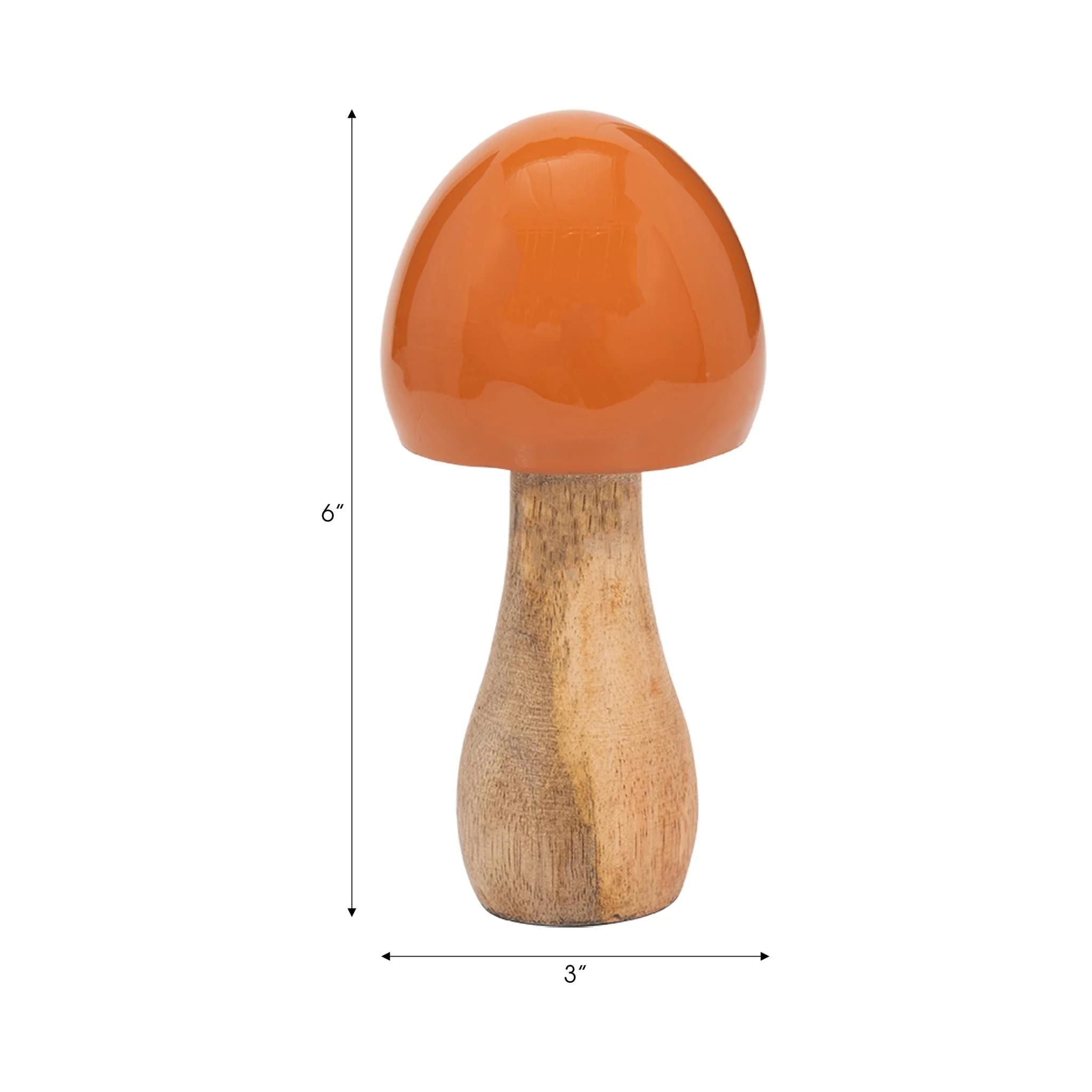 Wood, 6" Coned Mushroom, Burnt Orange - Image 7