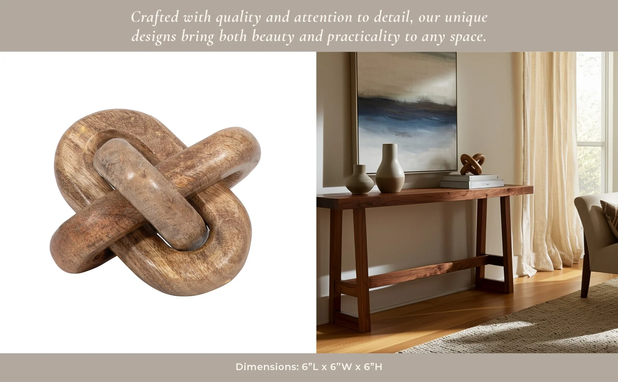 Wood, 6" Decorative Knot, Natural - Image 6
