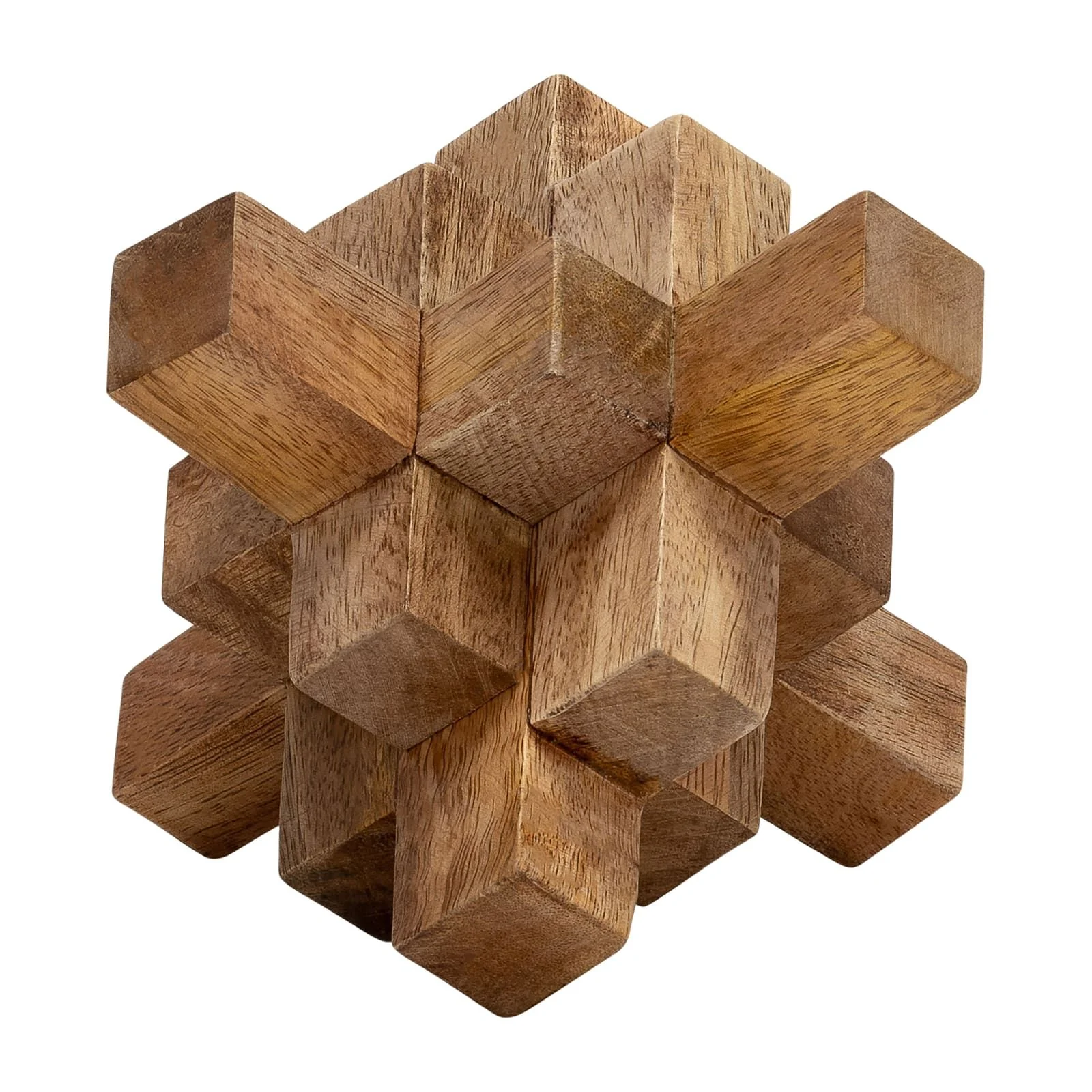 Wood, 6"  Geometric Orb, Natural - Image 2